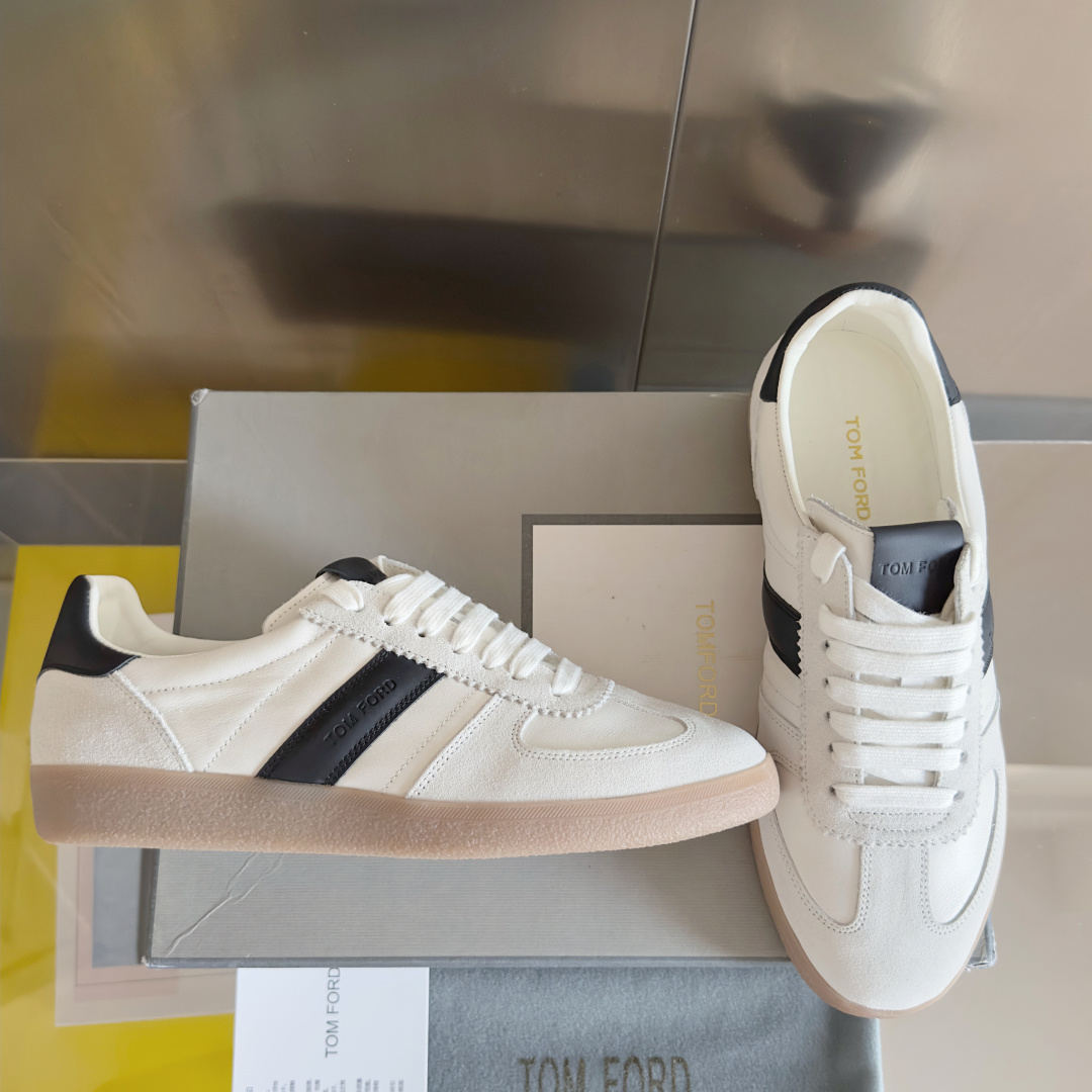 Tom Ford Terence Leather Sneakers White/Black