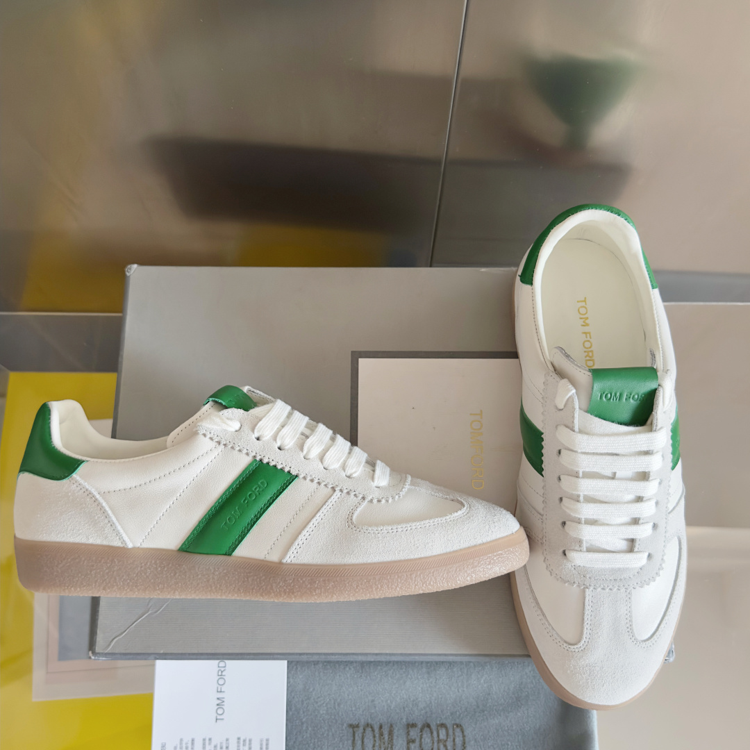 Tom Ford Terence Suede Sneakers White/Green