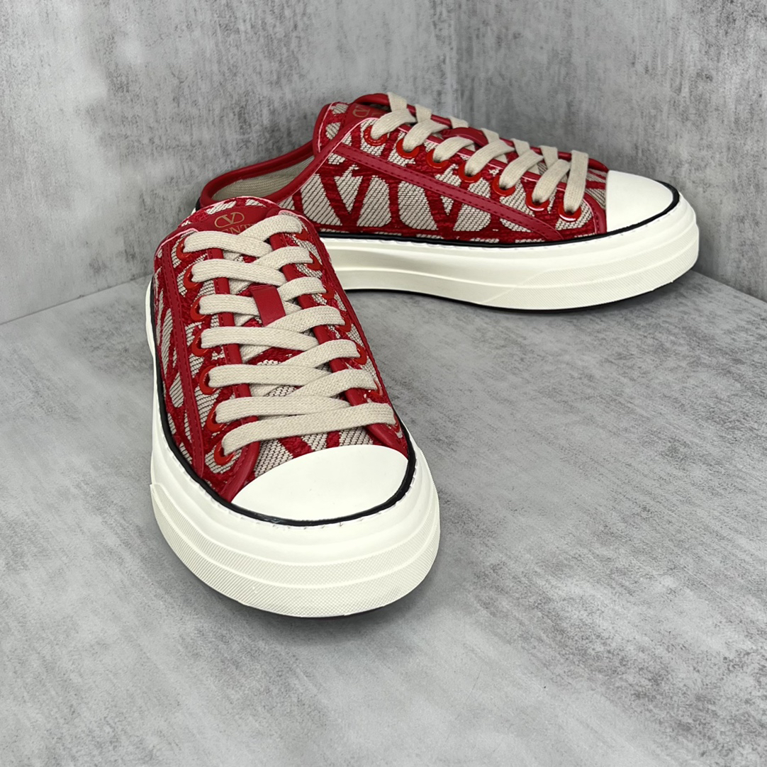 Valentino Garavani Logo Print Mule Sneakers Red