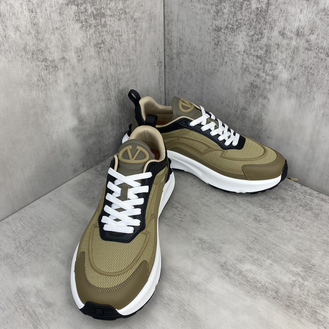 Valentino True Act Mesh Sneakers Khaki
