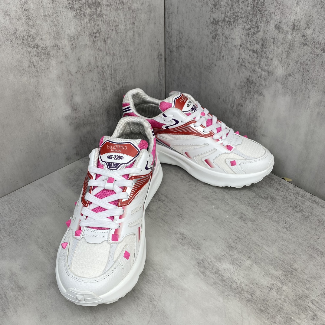 Valentino Garavani Totaloop V Runner Sneakers White/Pink
