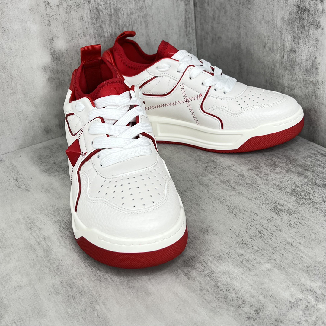 Valentino Garavani Platform Sock Sneakers White/Red
