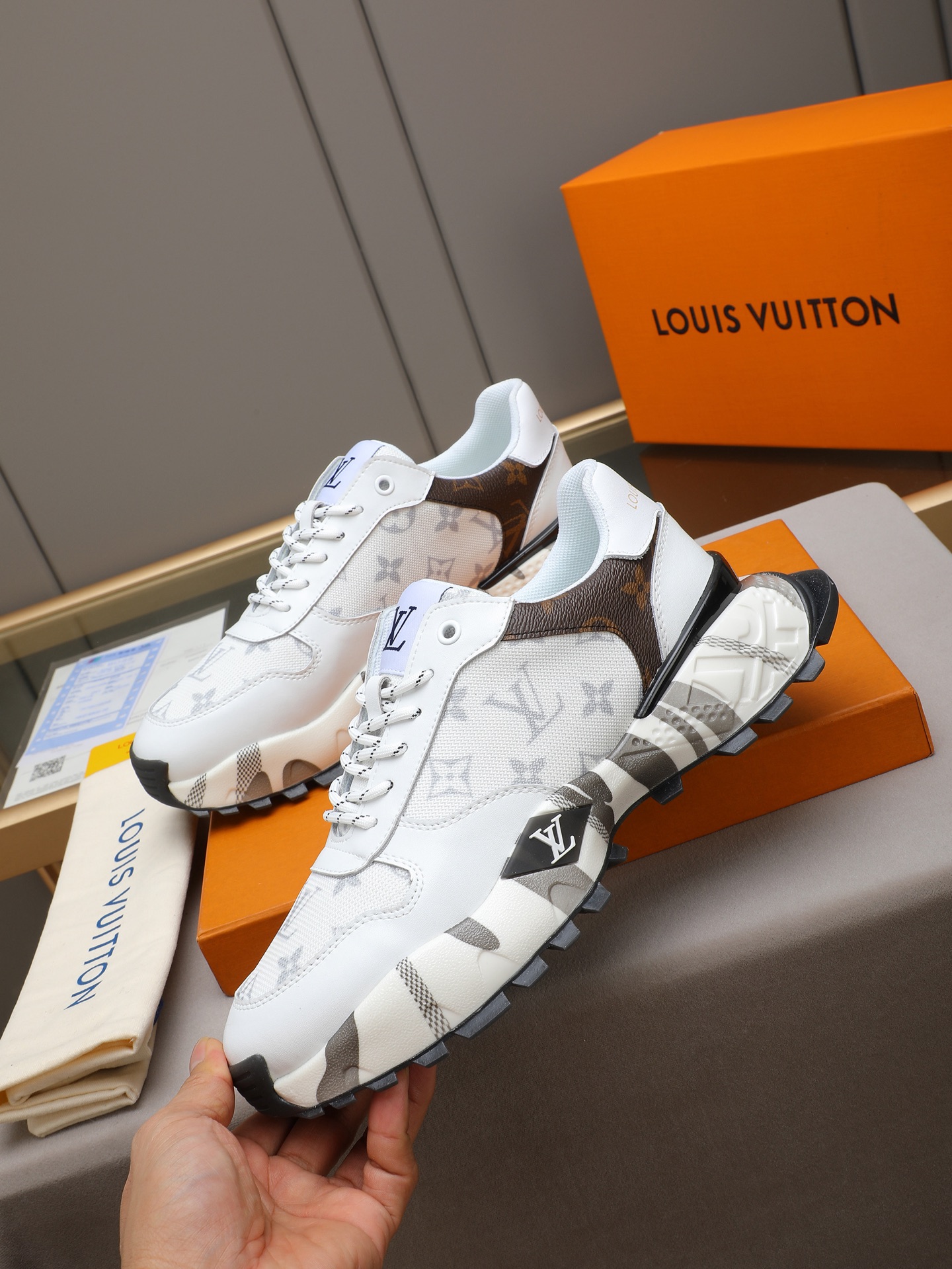 Louis Vuitton Monogram Mesh Runner Sneakers White/Gray