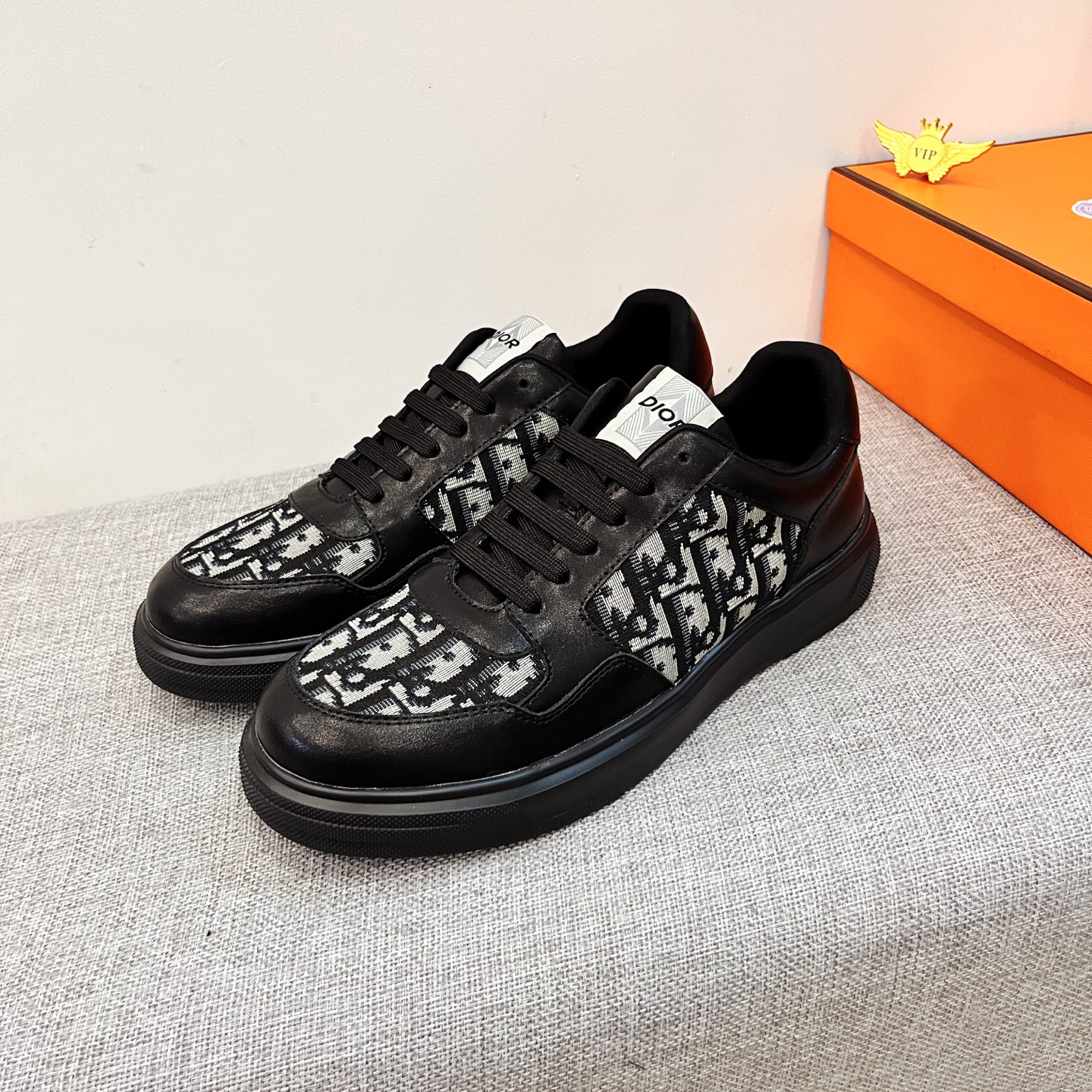 Dior Monogram Low-Top Sneakers Black