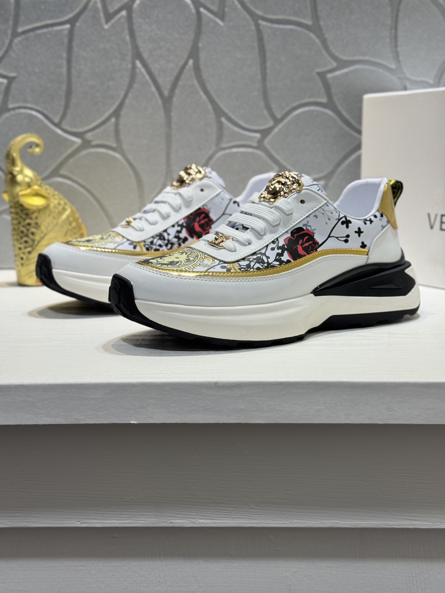 Versace Medusa Leather Chunky Sneakers Multicolor