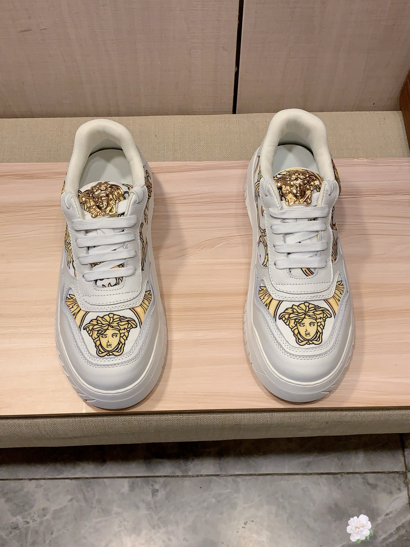 Versace Baroque Platform Sneakers White