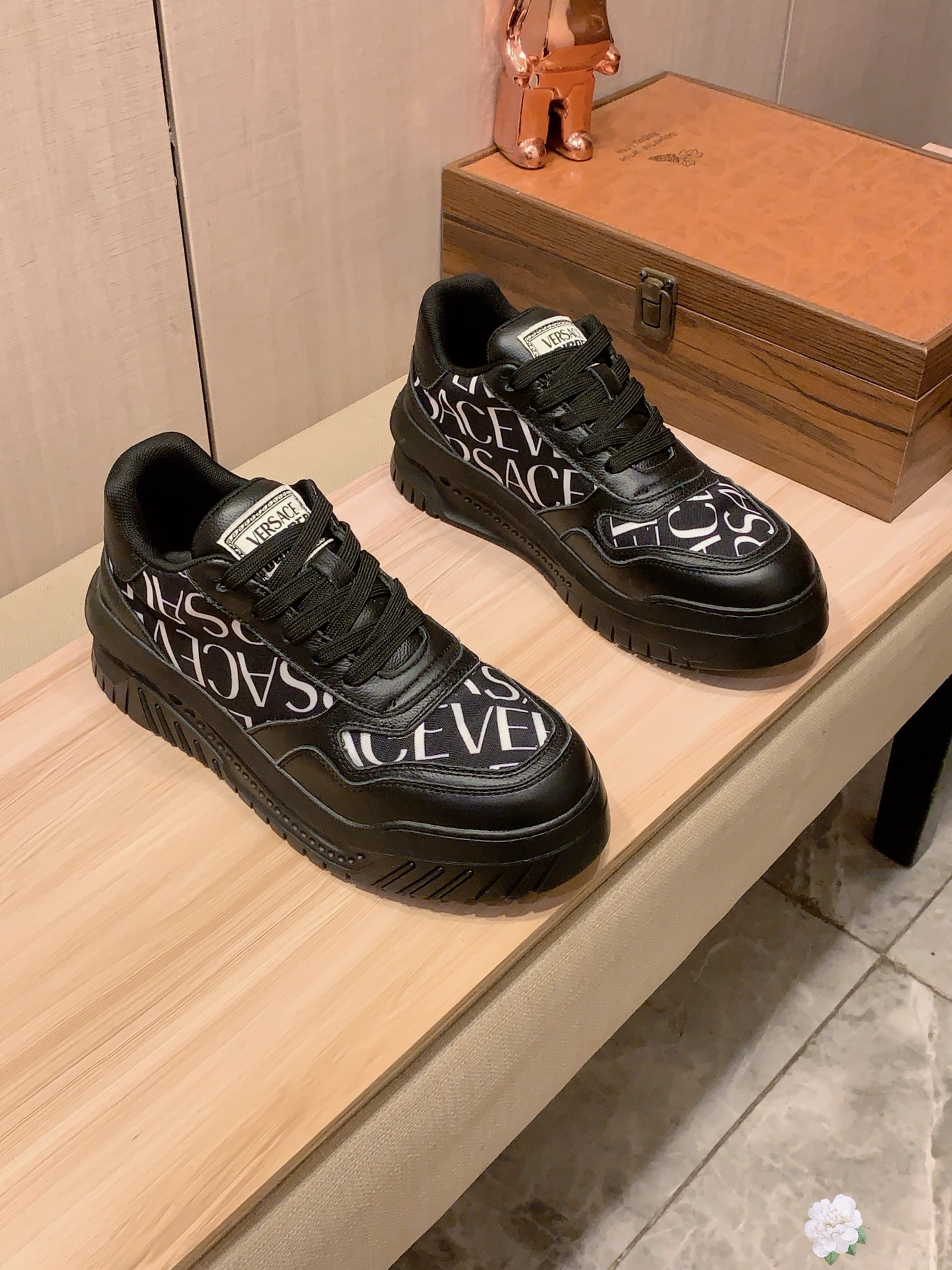 Versace Logo Print Sneakers Multicolor
