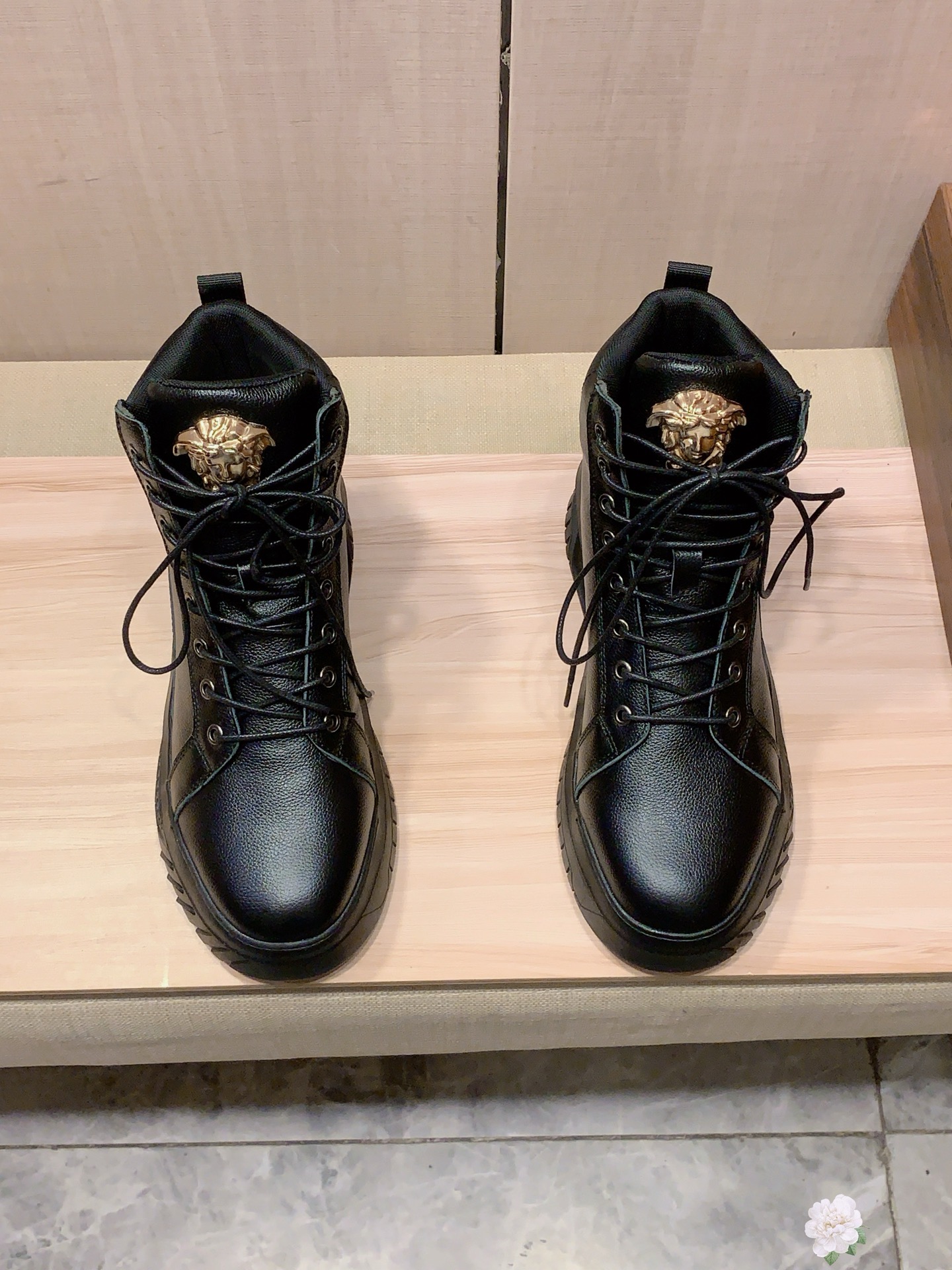Versace Medusa High-Top Boots Black