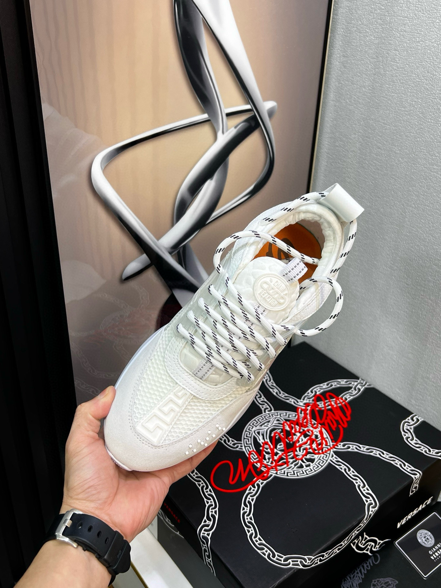 Versace Chunky Mesh Sneakers White