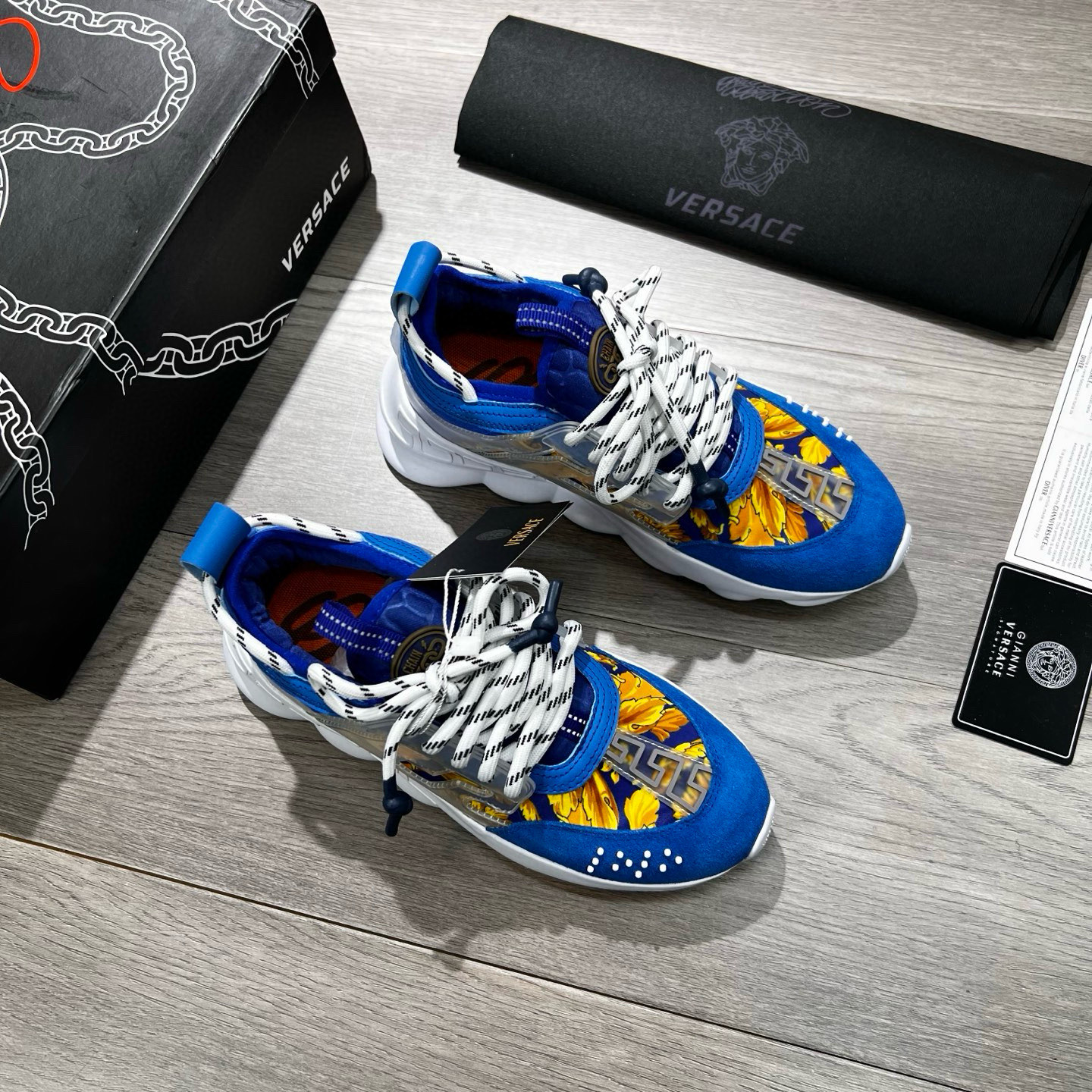 Versace Baroque Chunky Sneakers Blue