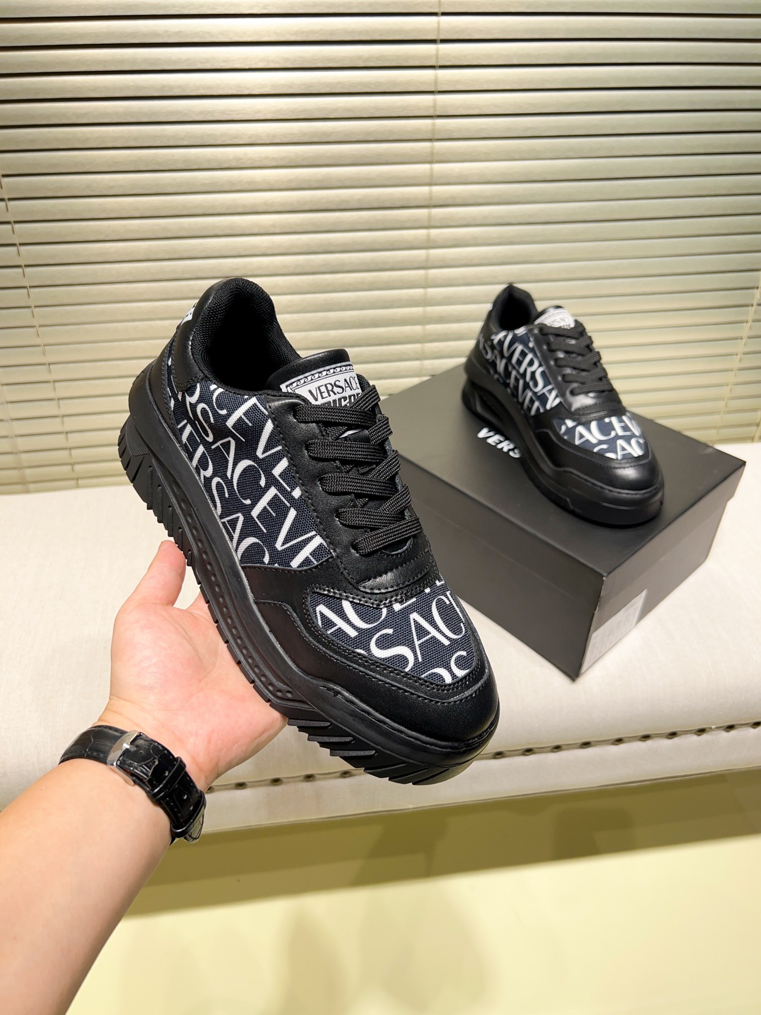 Versace Grace Labyrinth Sneakers Black