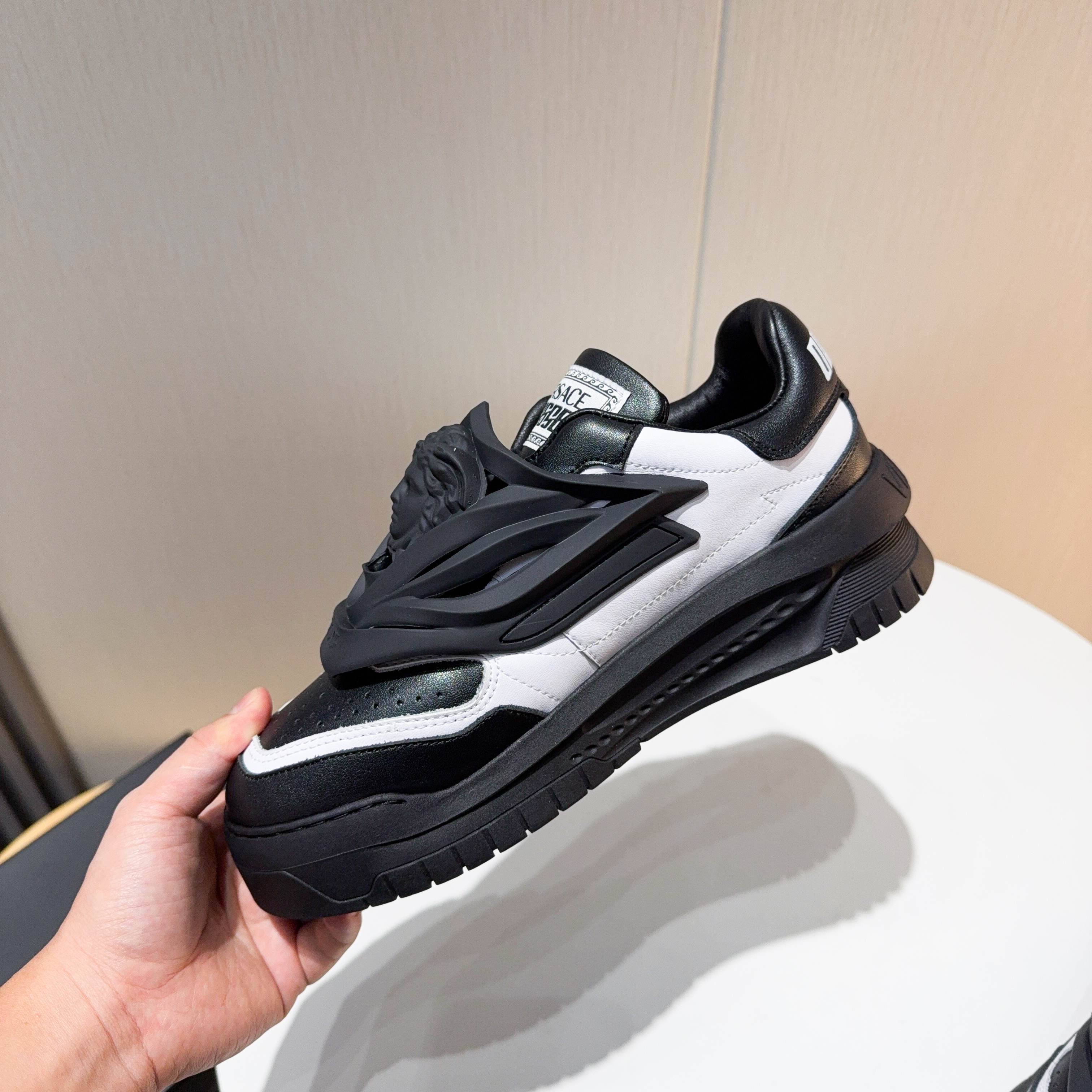 Versace Odissea Medusa Chunky Sneakers Black White