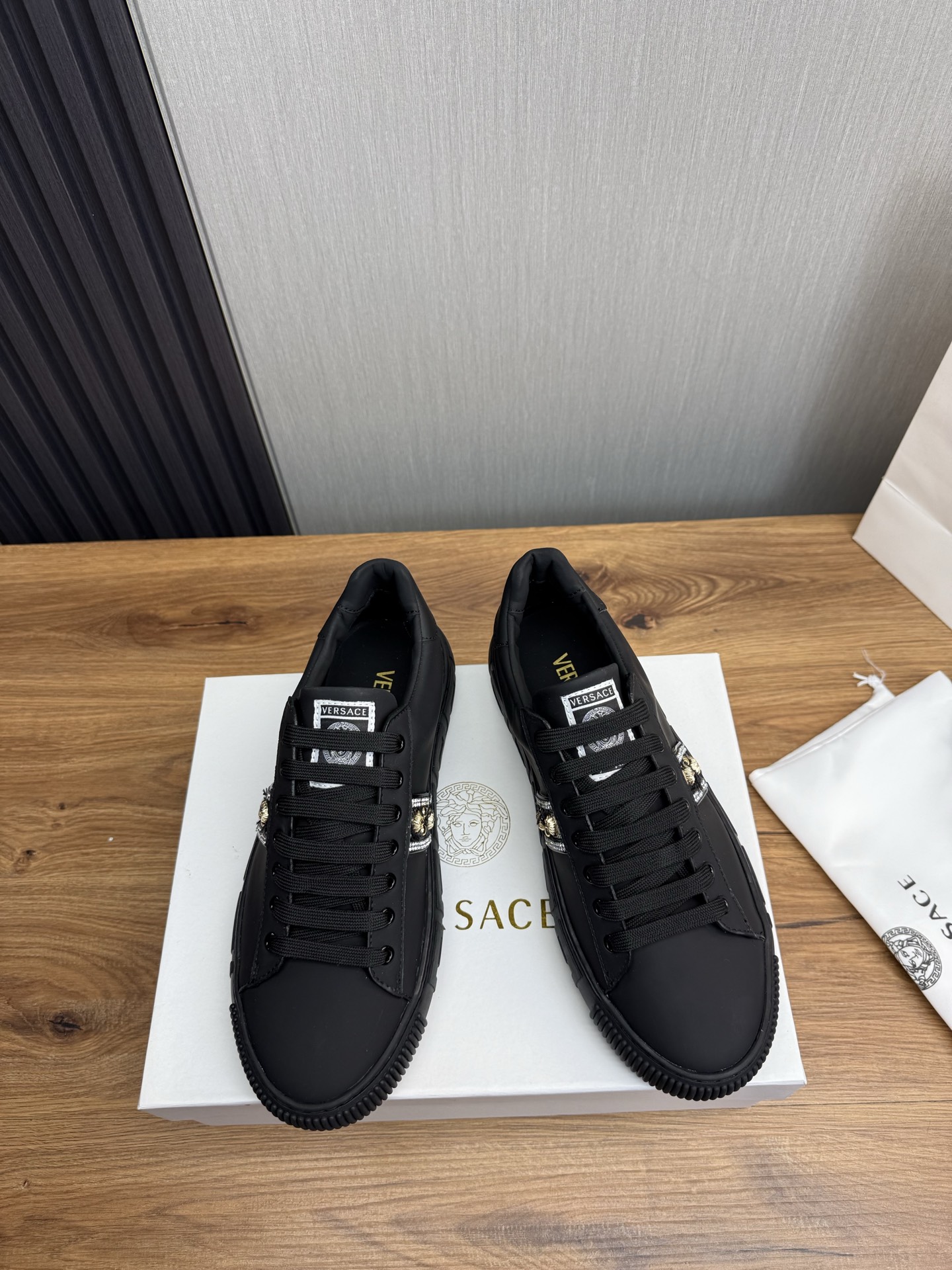 Versace Leather Casual Sneakers Multi-Color