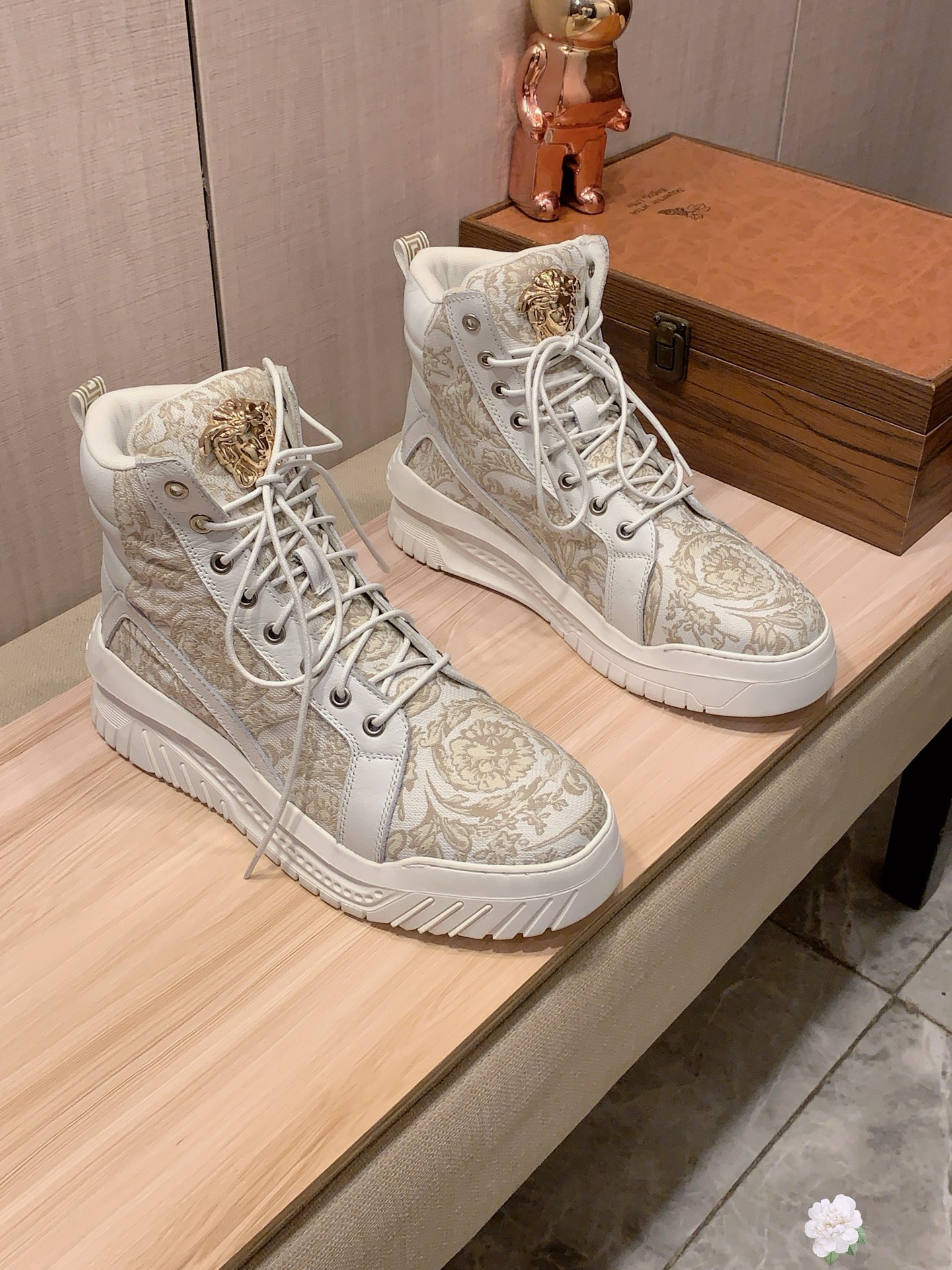 Versace Baroque High-Top Sneakers Multi-Color