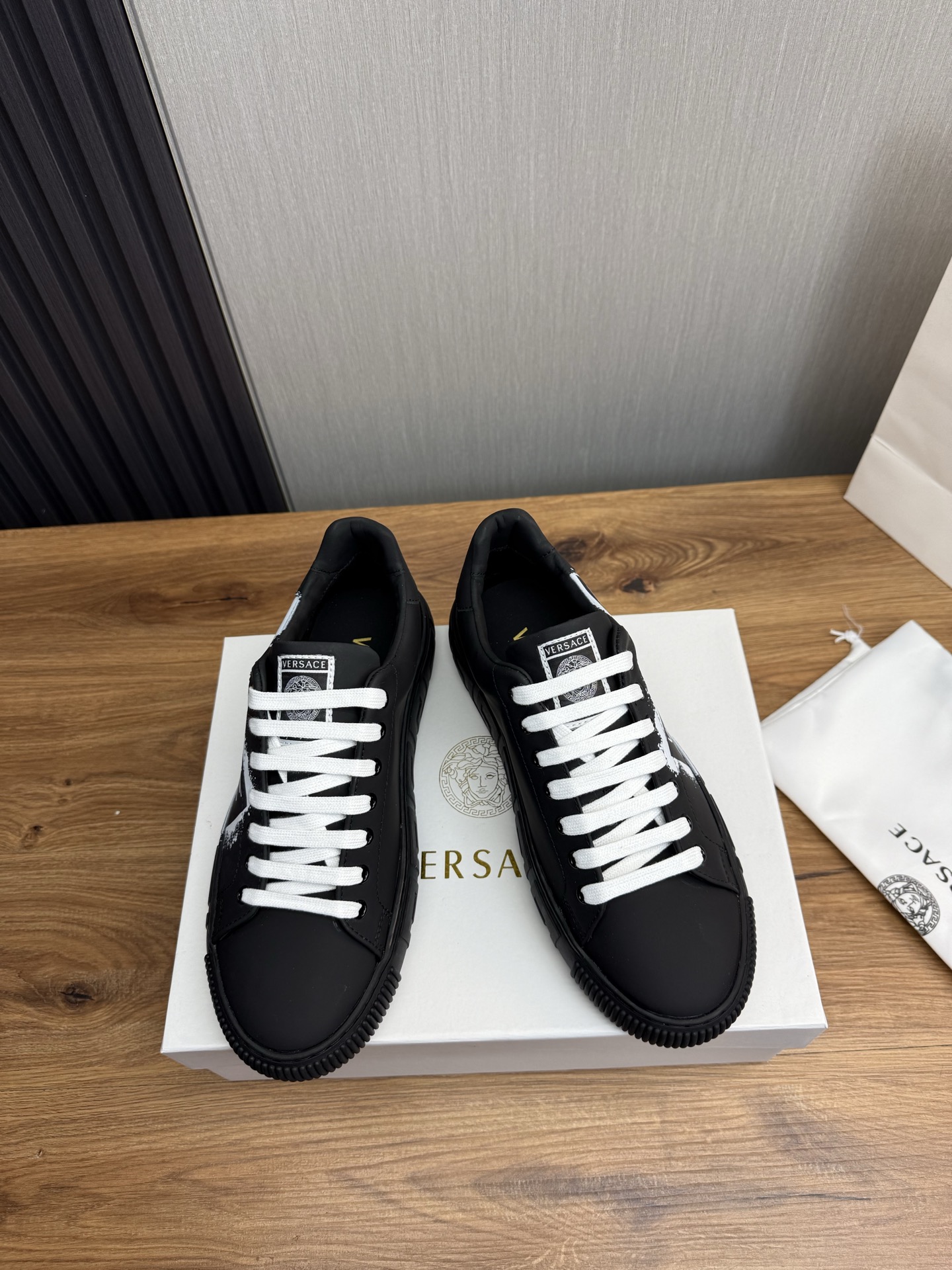 Versace Leather Low-Top Sneakers Multicolor