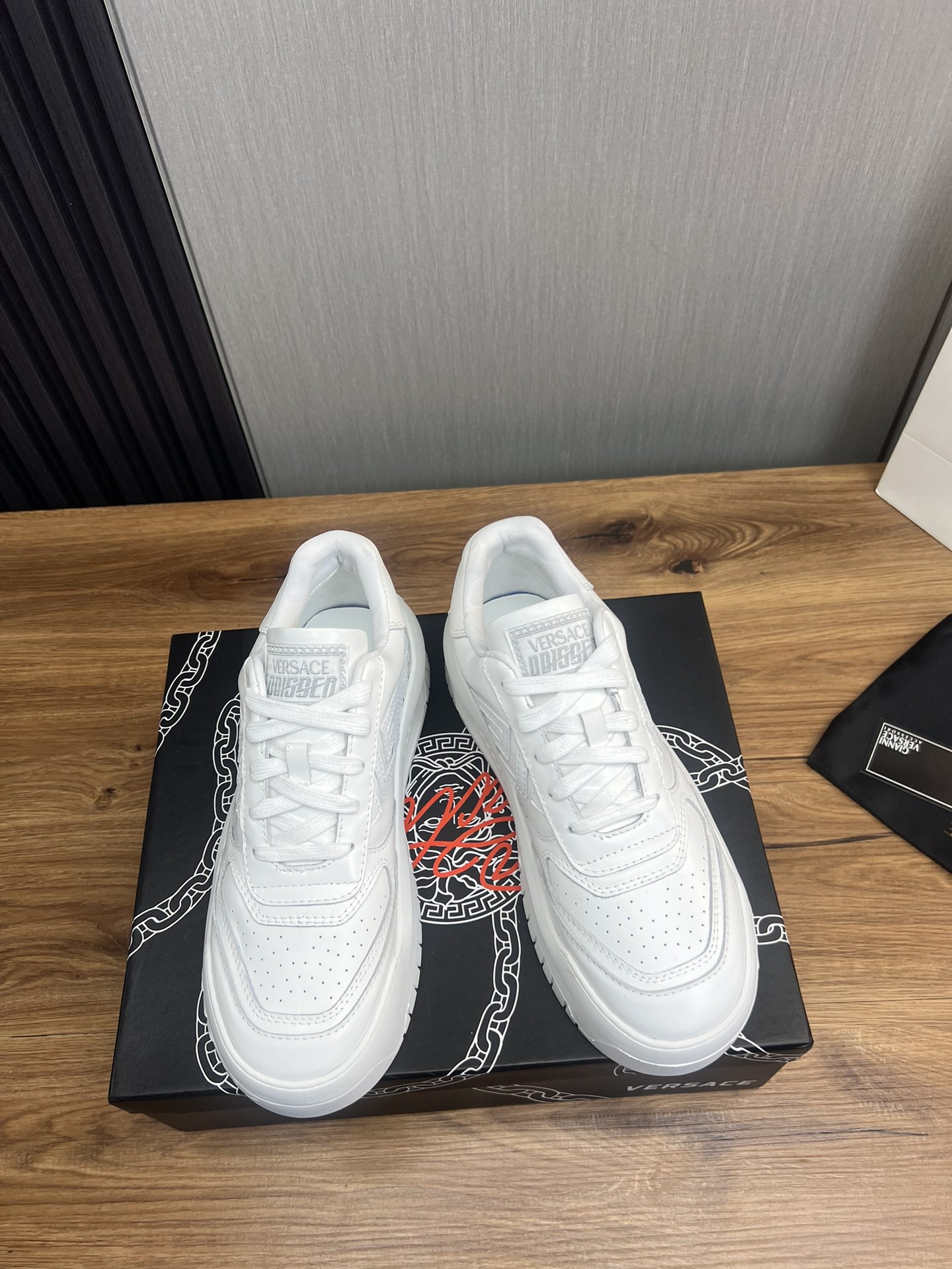 Versace Leather Casual Sneakers White