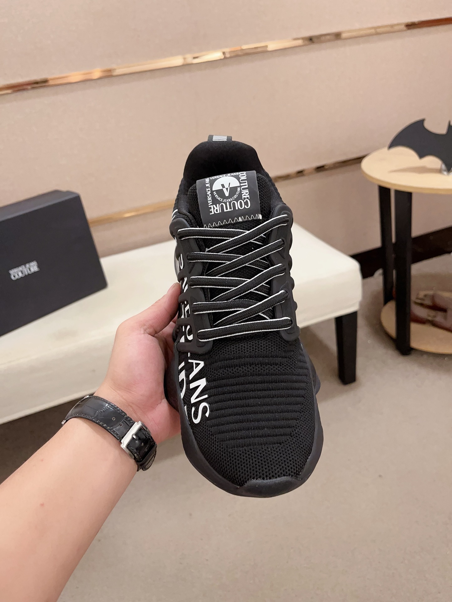 Versace Knit Cushion Sneakers Black