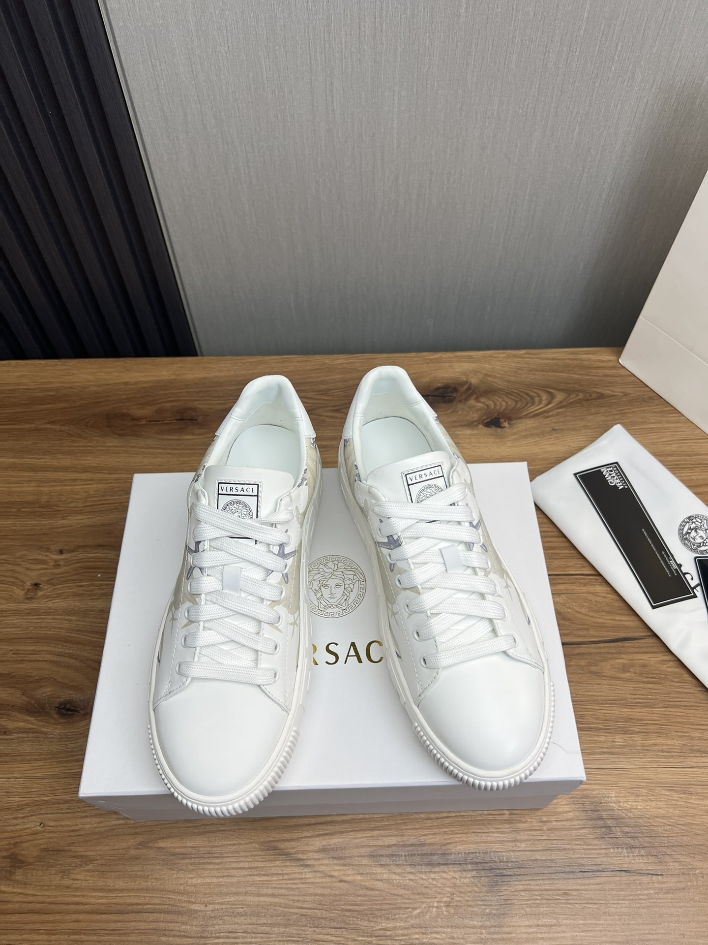Versace Leather Couple Sneakers White