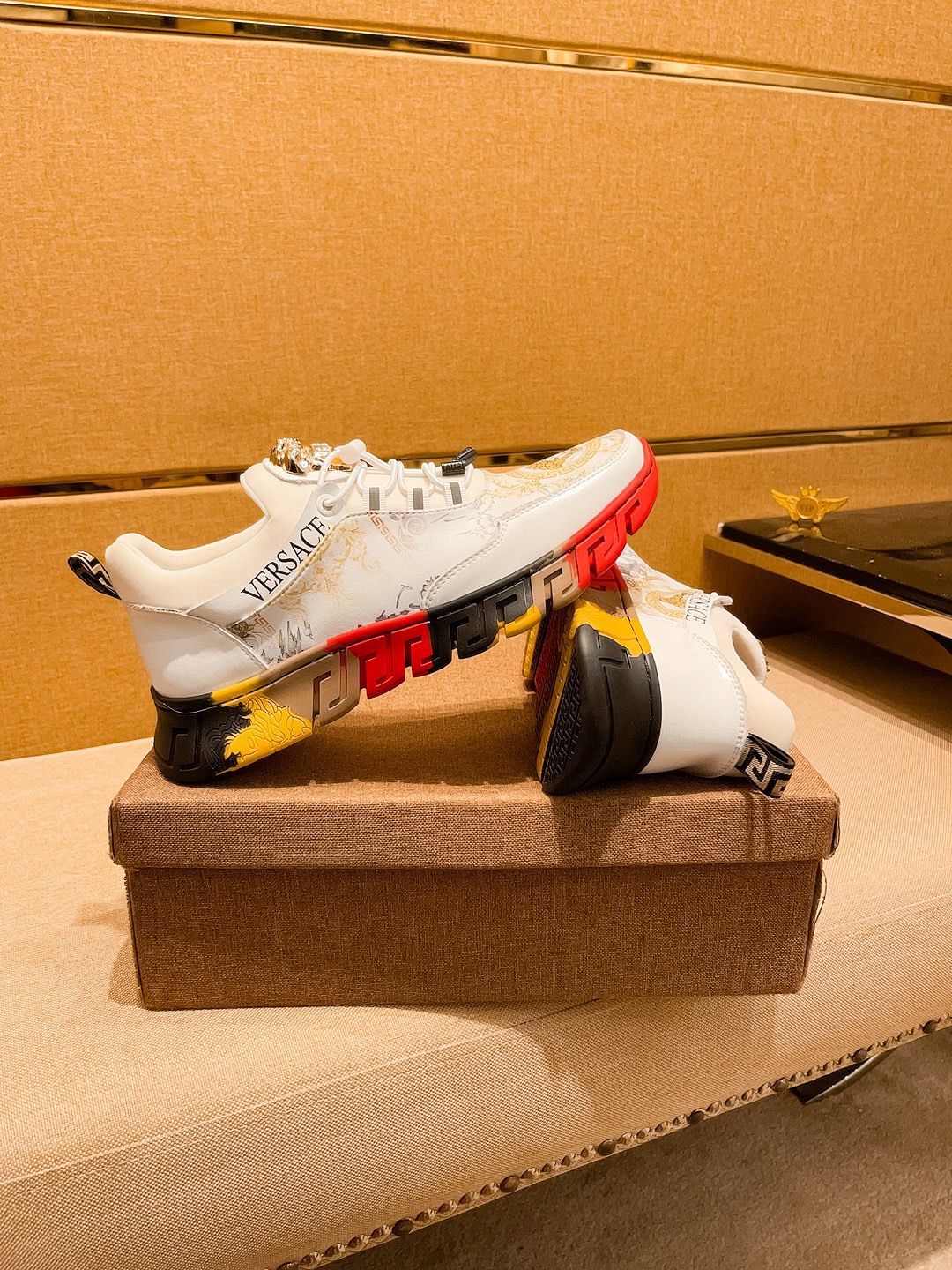 Versace Leather Runner Sneakers Multicolor