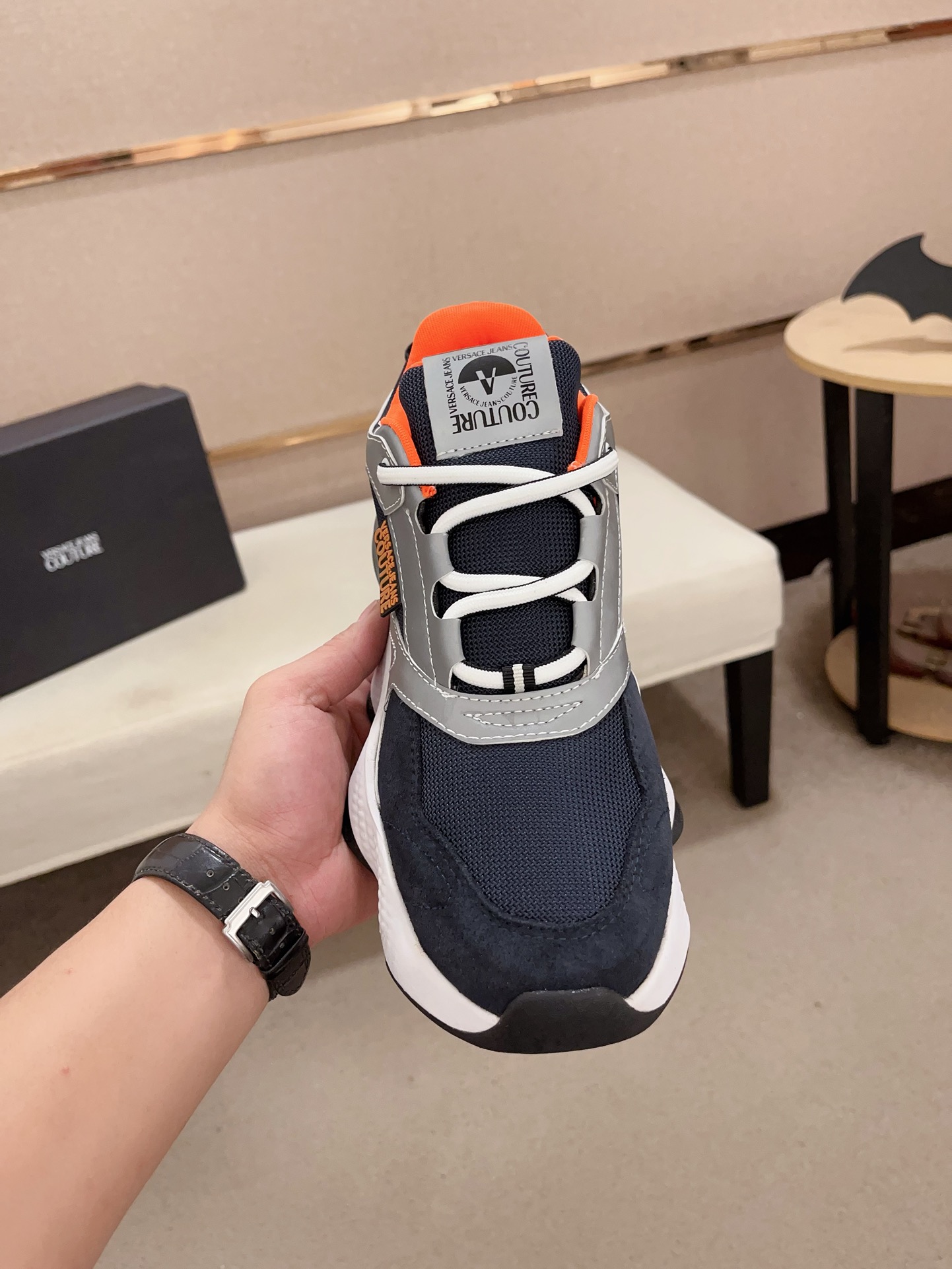 Versace Jeans Couture Chunky Sneakers Navy/Grey/Orange