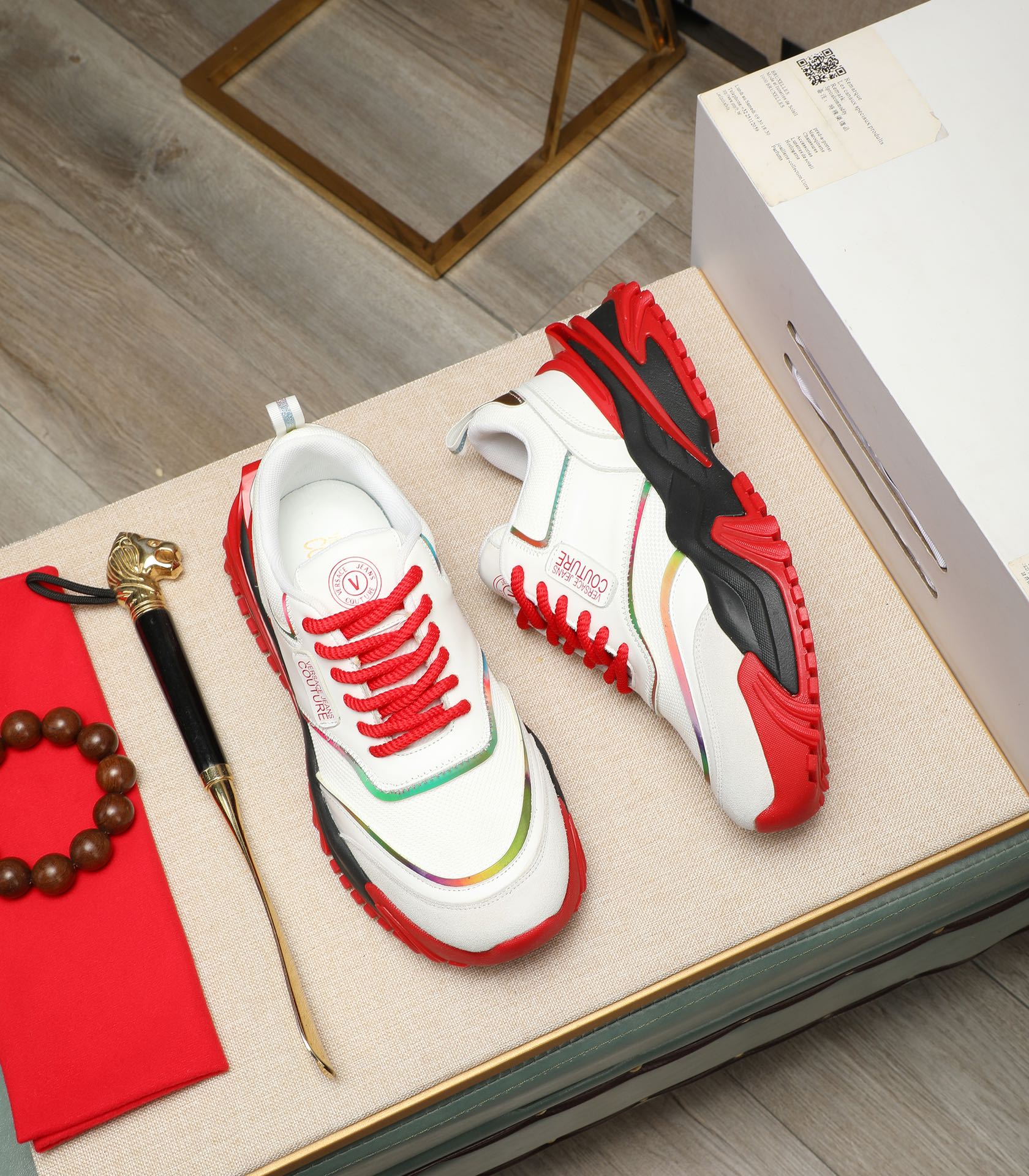 Versace Couture Chunky Sneakers White/Red