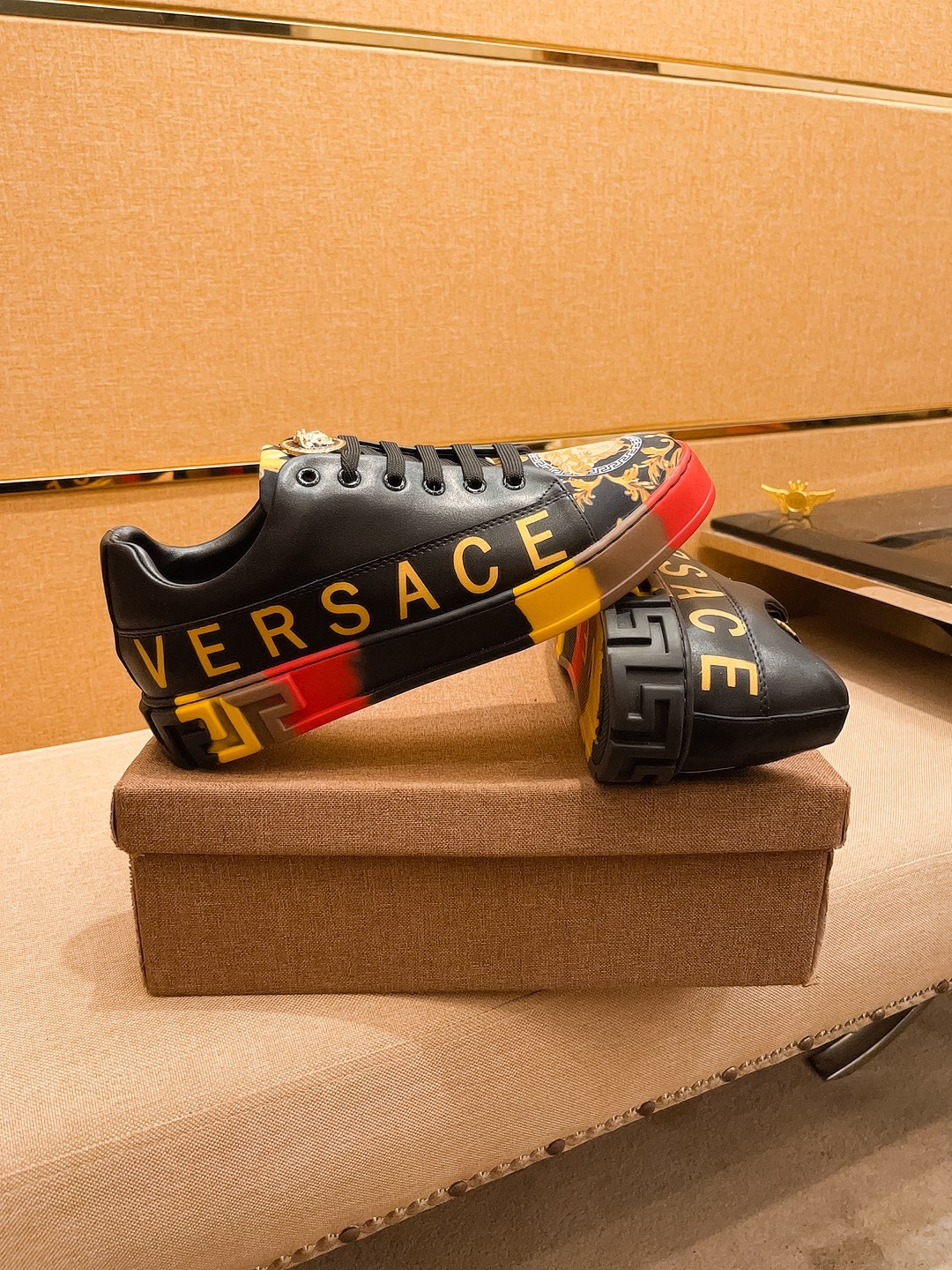 Versace Medusa Leather Sneakers Multi