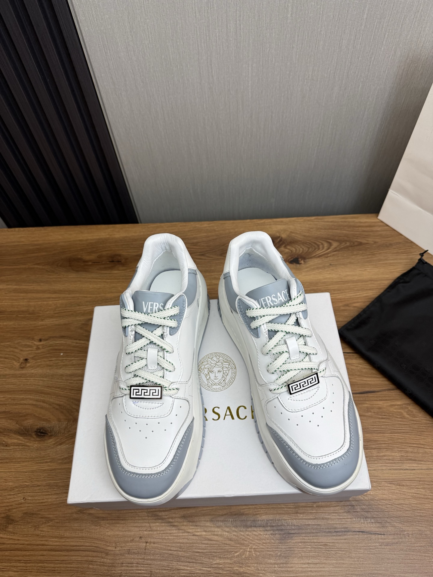 Versace Leather Casual Sneakers White/Grey