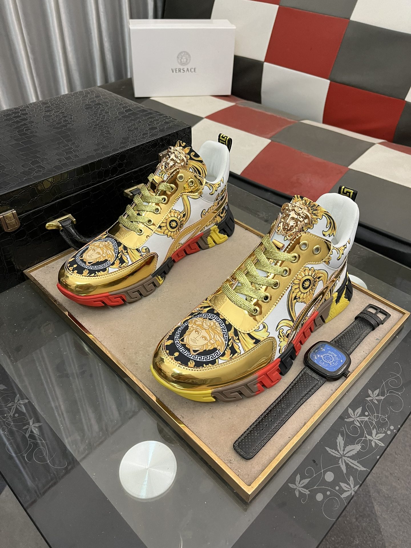 Versace Baroque Low-Top Sneakers Multicolor