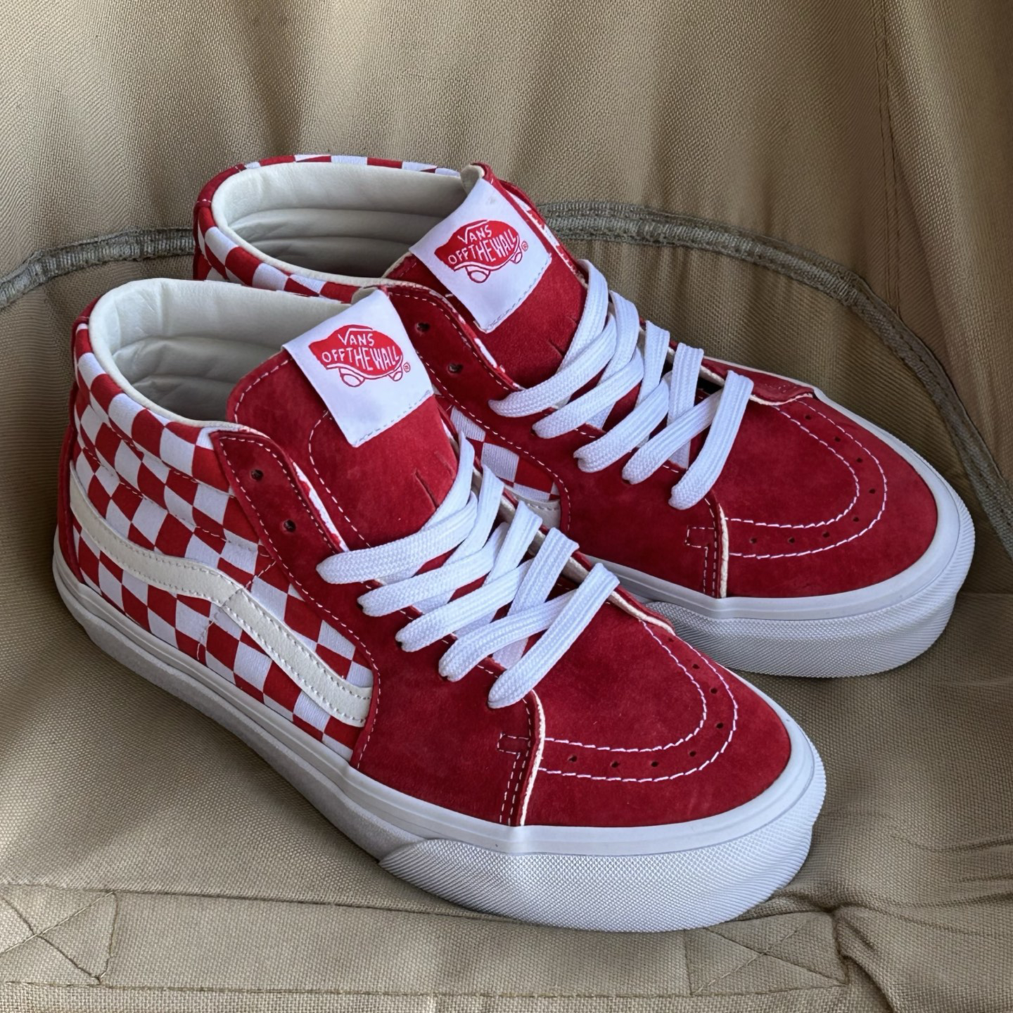 Vans Sk8-Mid Pro Skate Shoes Red/White