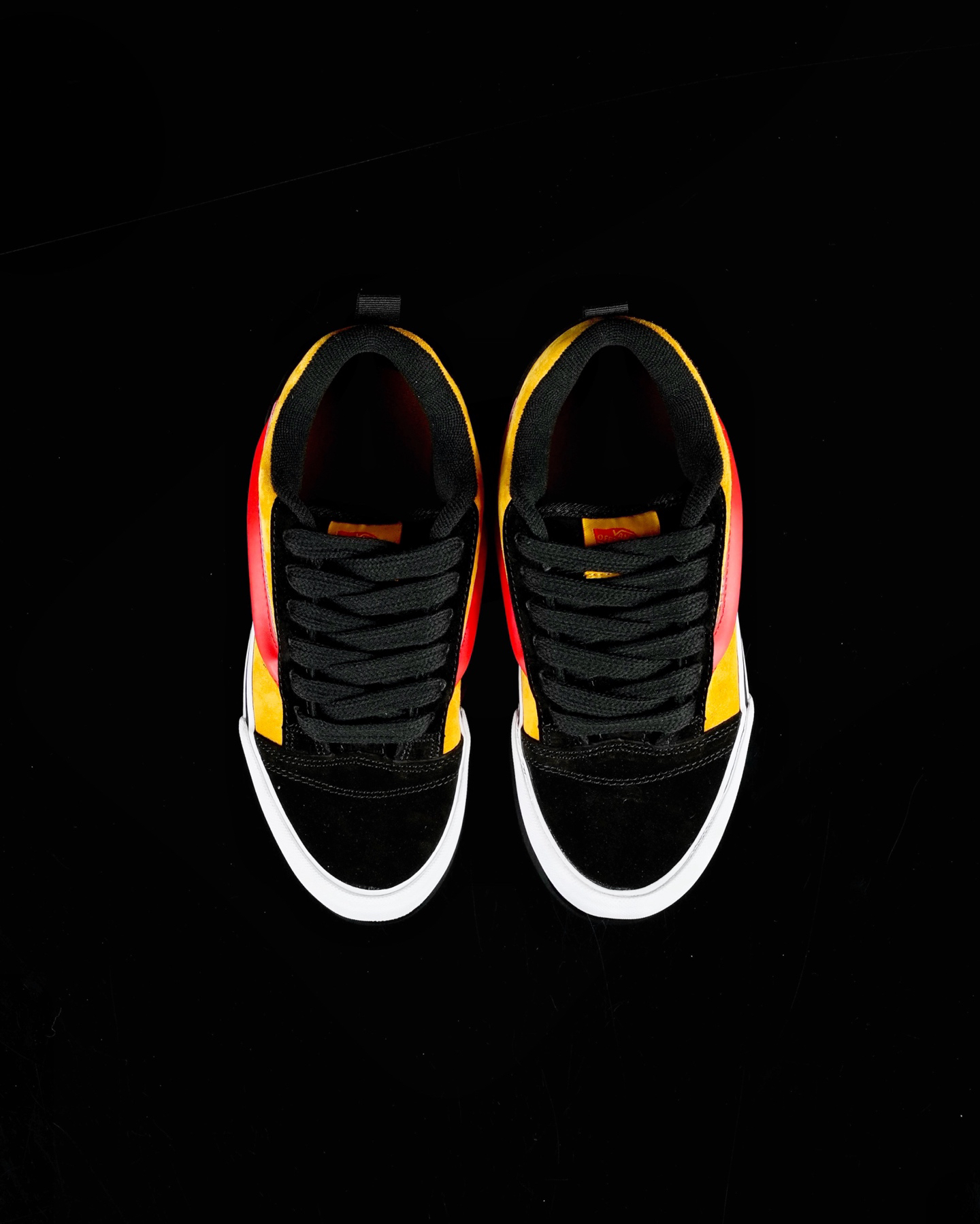 Vans Knu Skool Suede Skate Shoes Black/Yellow/Red