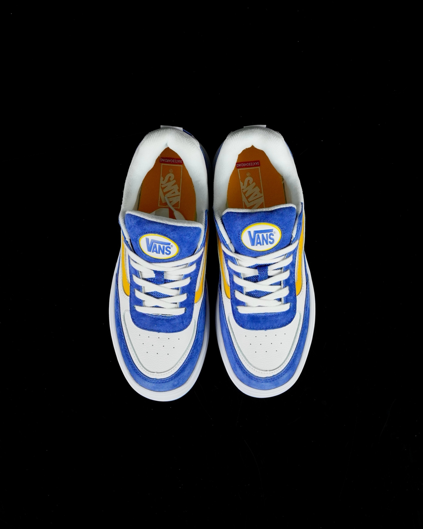 Vans Skate Estazzo Suede Leather Skate Shoes Blue/Yellow