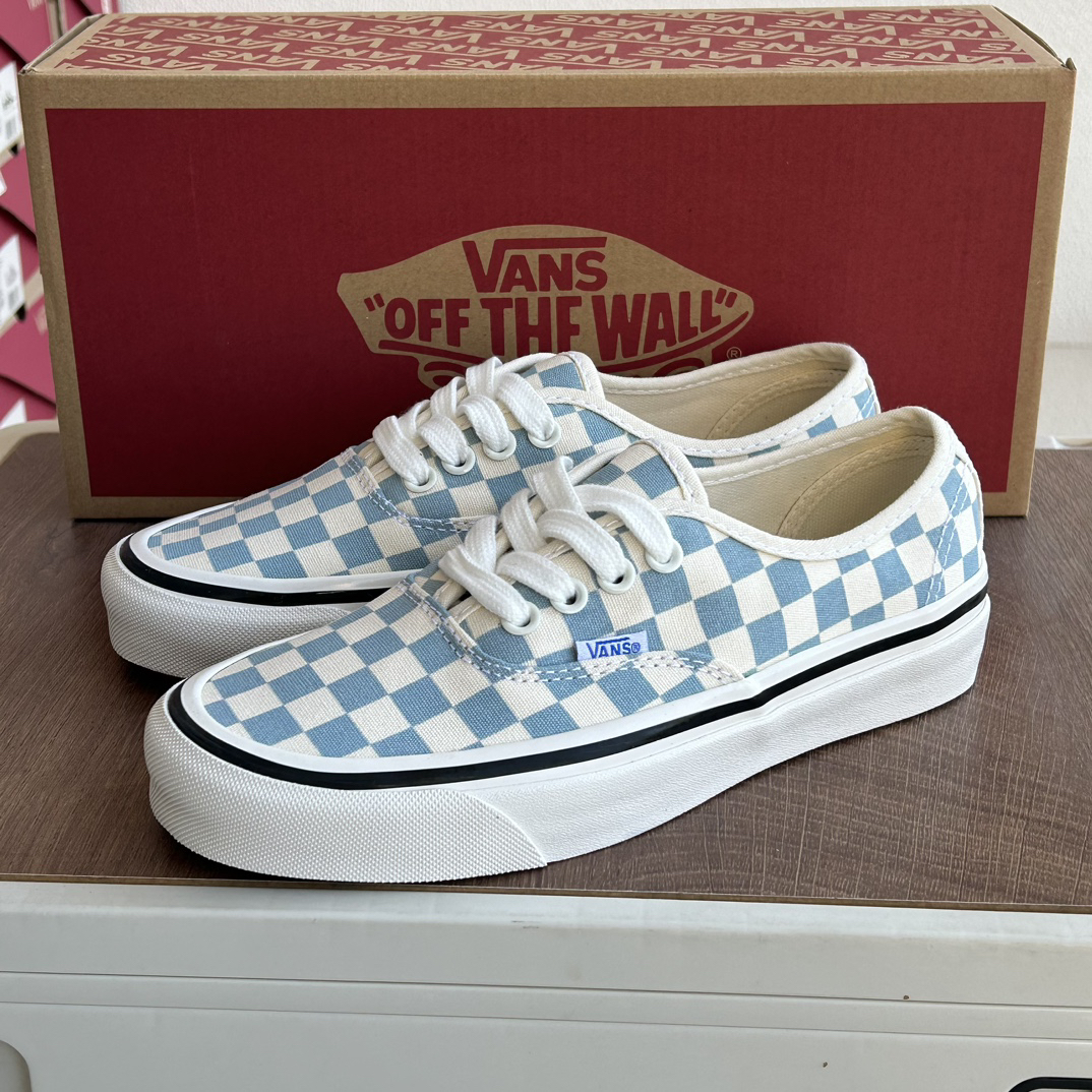 Vans Authentic 44 DX Checkerboard Skate Shoes Blue