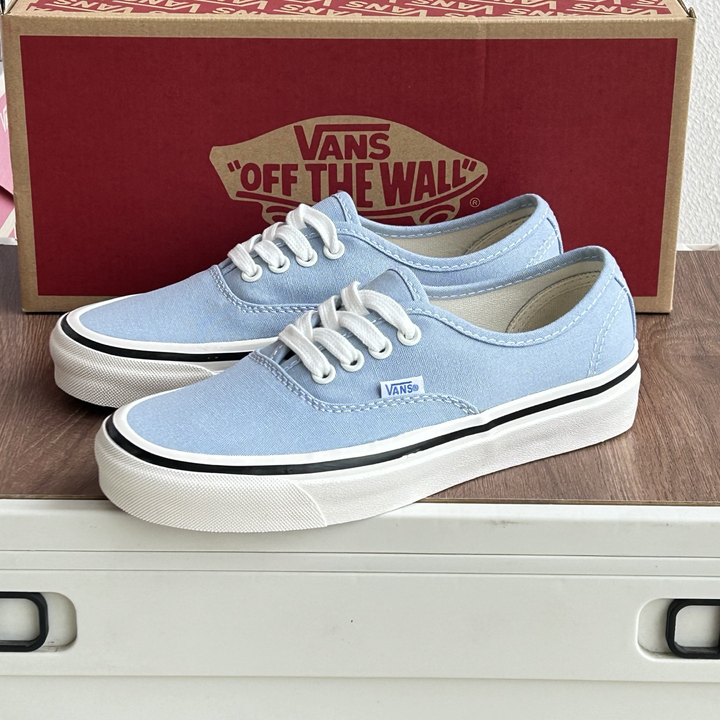 Vans Authentic 44 DX Low-Top Skate Shoes Sky Blue