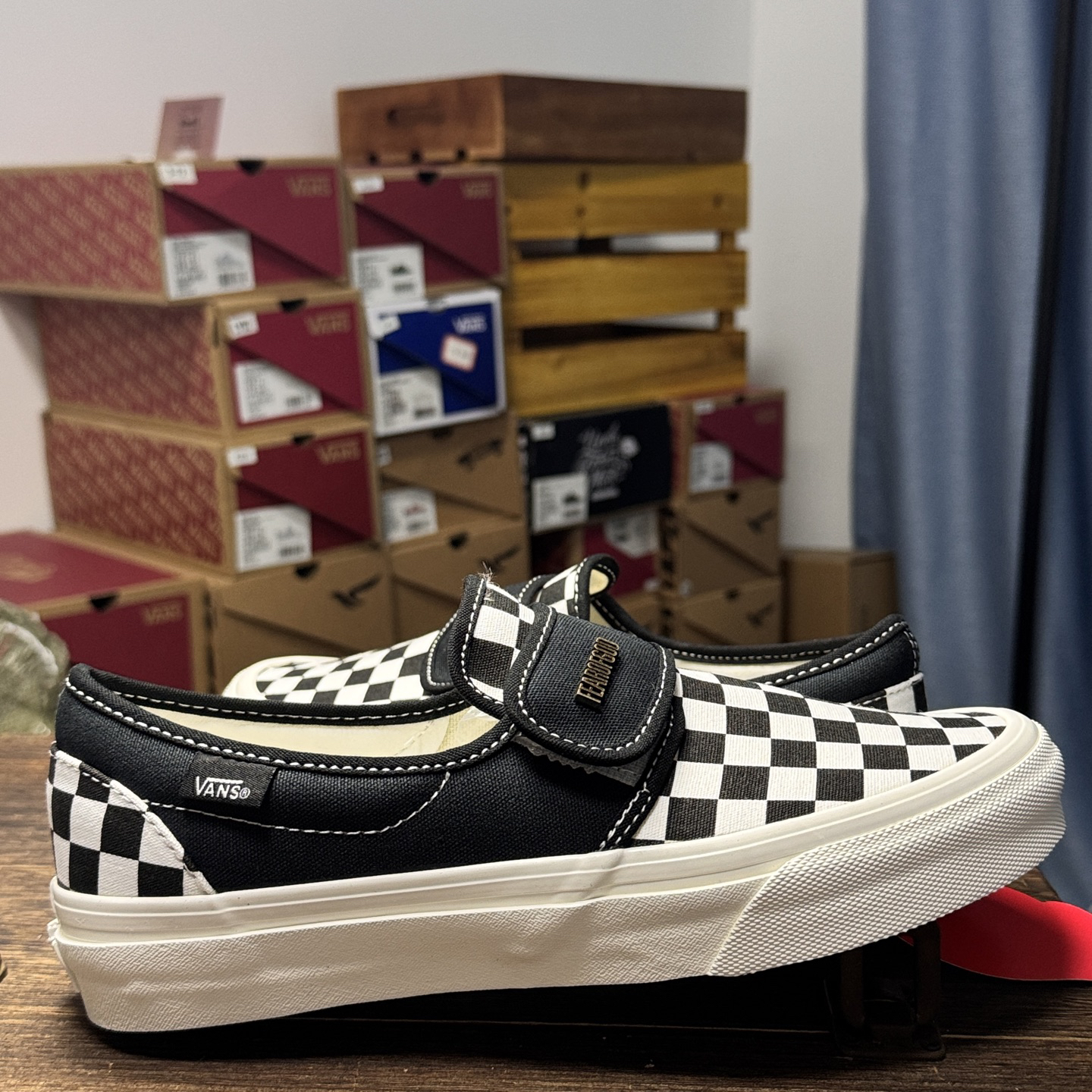 Vans Slip-On x FOG Checkerboard Shoes Black/White