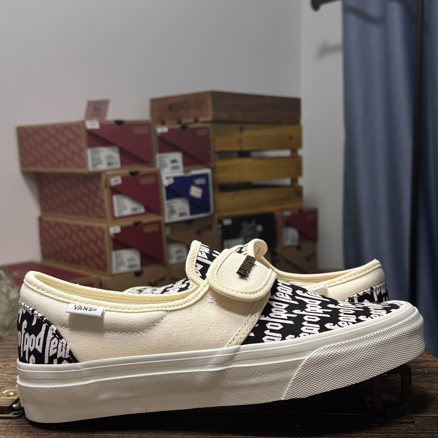 Vans Slip-On x FOG Hook-and-Loop Sneakers Black/White