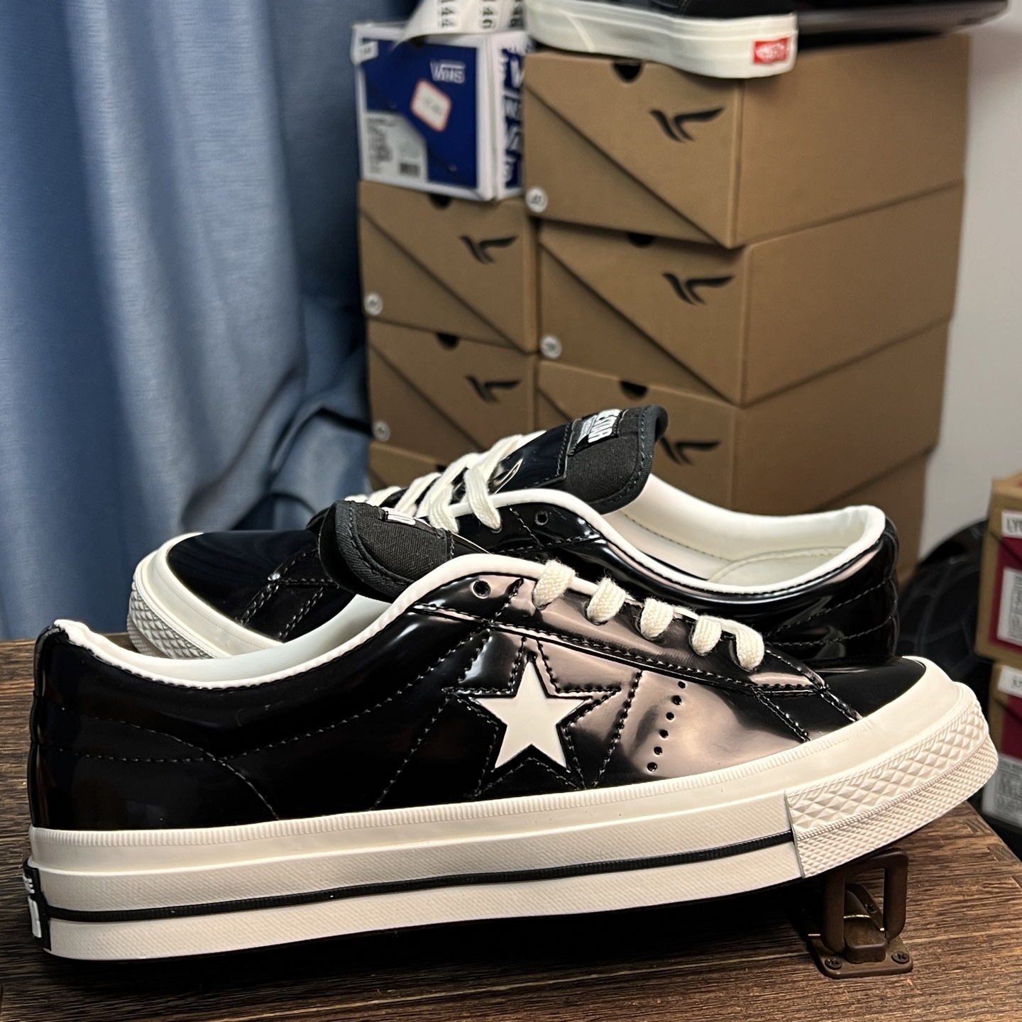 Converse One Star Patent Leather Low Sneakers Black/White