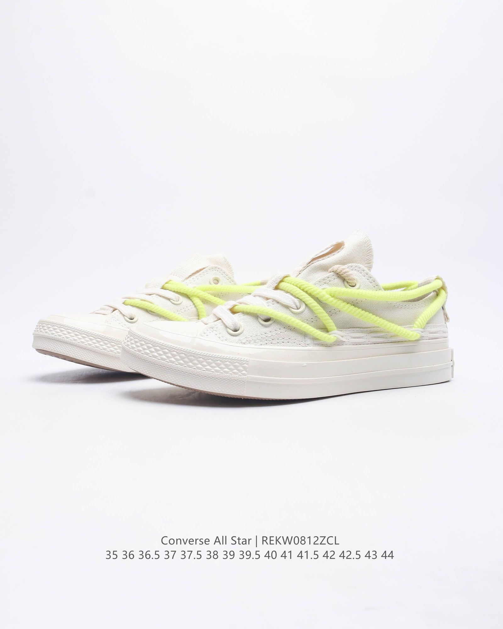 Converse Run Star Canvas Sneakers Off-White/Neon Yellow