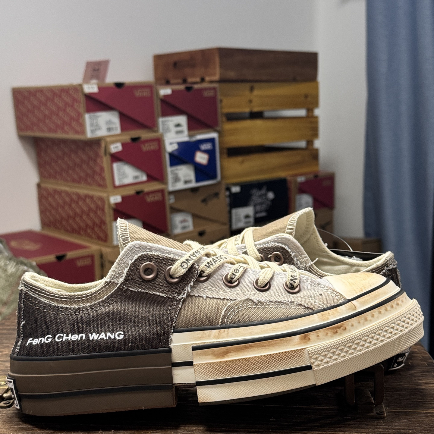 Converse x Feng Chen Wang Deconstructed Canvas Sneakers Brown