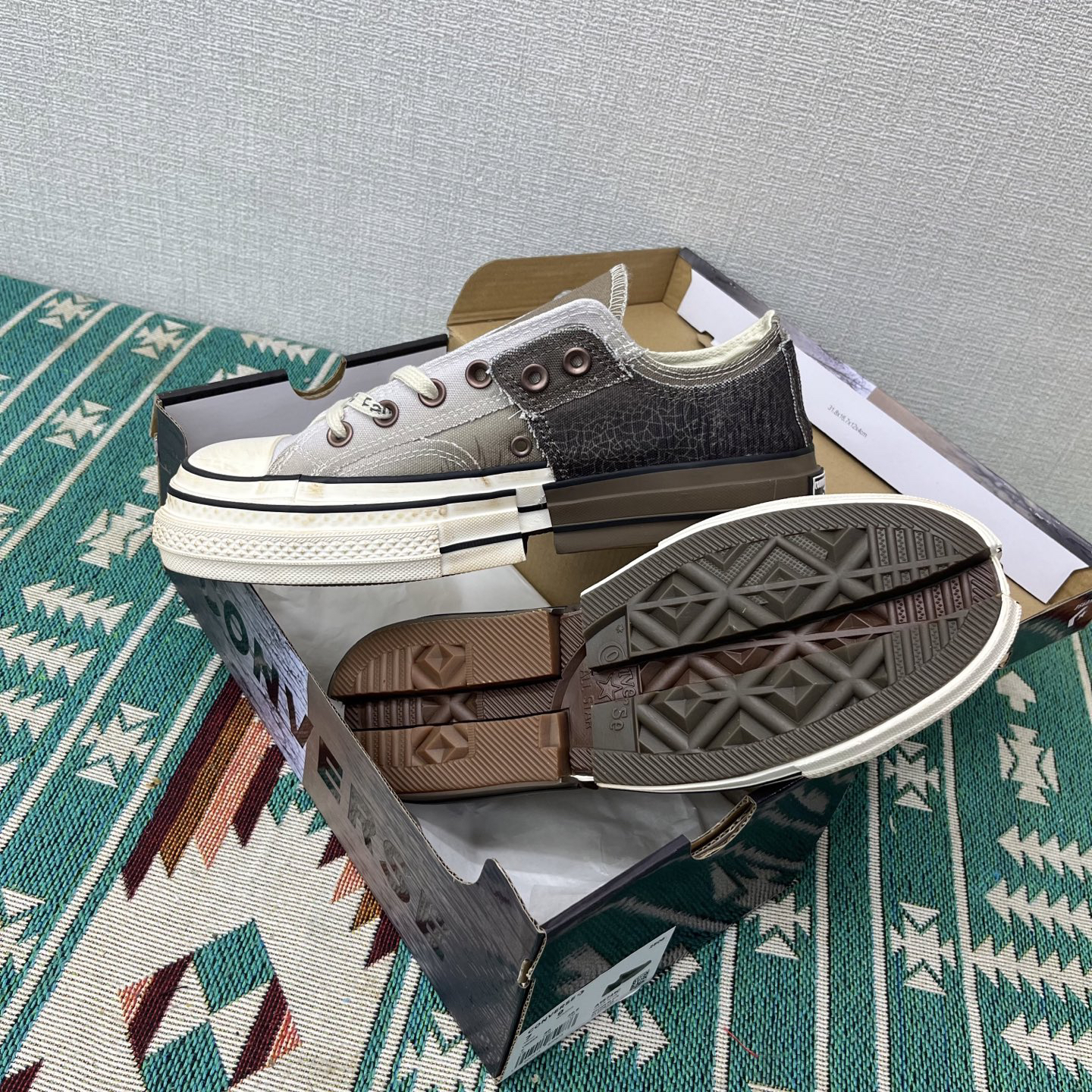 Converse x Feng Chen Wang Deconstructed Canvas Sneakers Brown