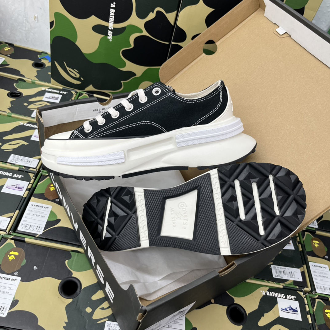 Converse Run Star Low Platform Sneakers Black/White