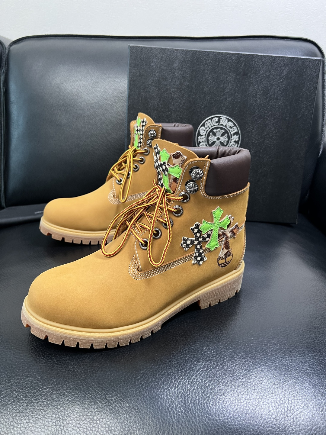 Chrome Heart x Timberland Lace-Up Boots Wheat