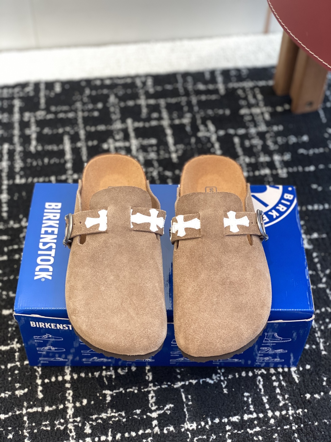 Birkenstock Suede Clog Mule Brown
