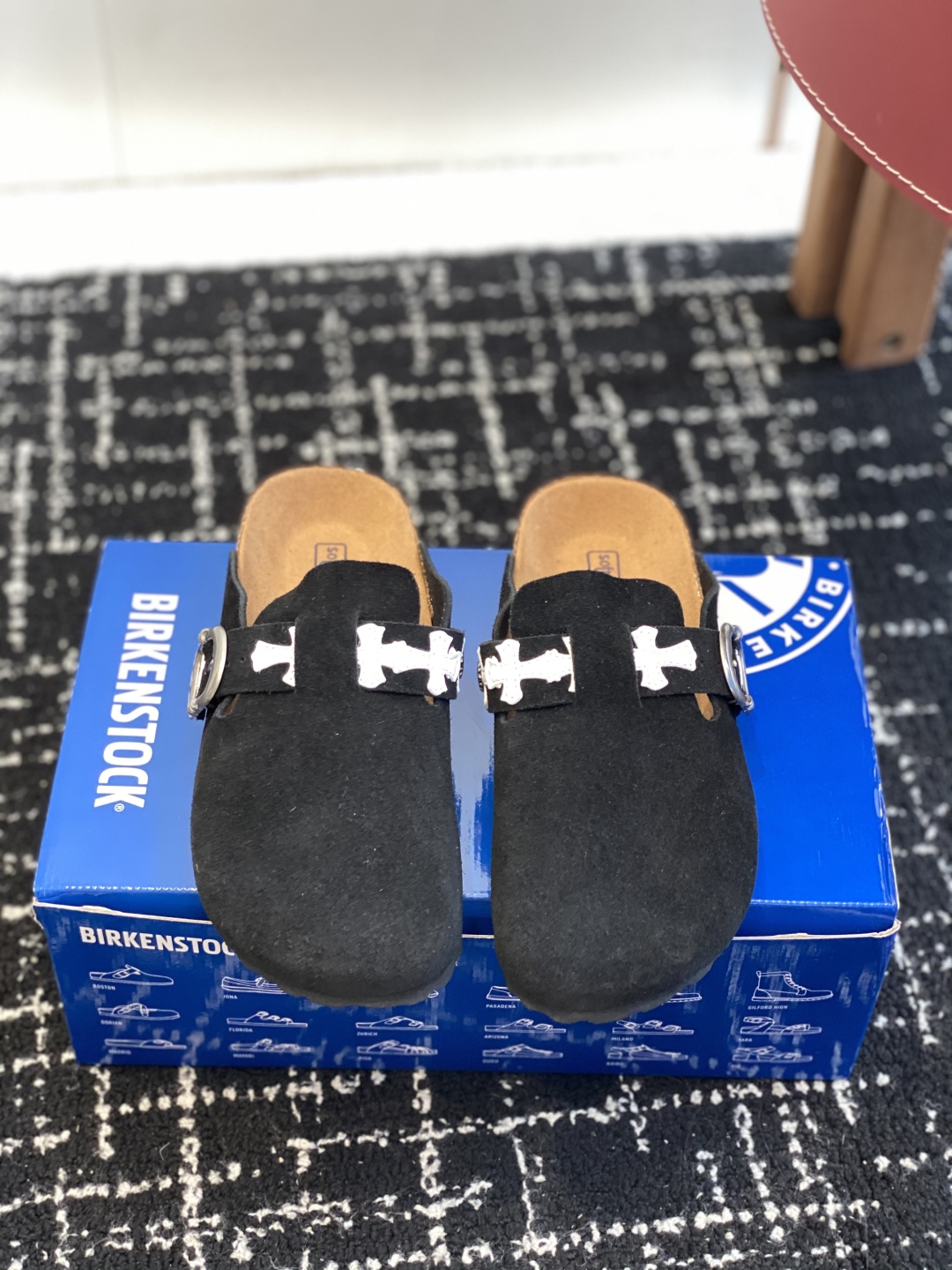 Birkenstock Chrome Hearts Clog Slides Black