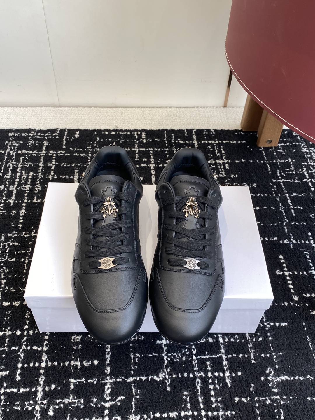 Rick Owens Leather Trainer Sneakers Black