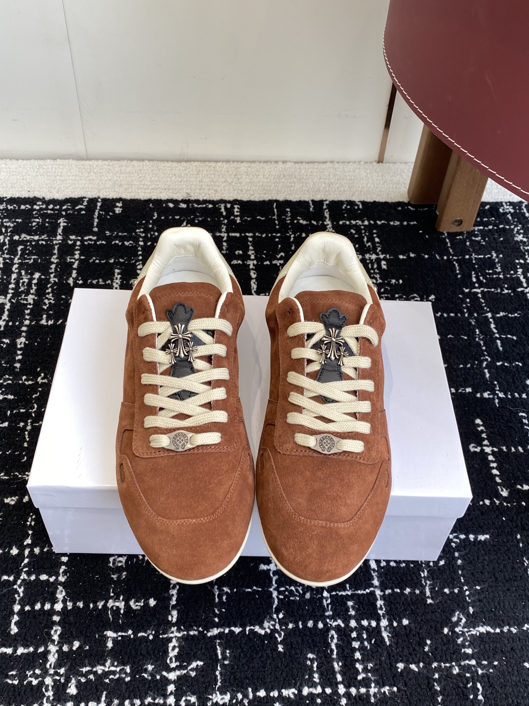 Rick Owens Suede Low-Top Trainer Brown