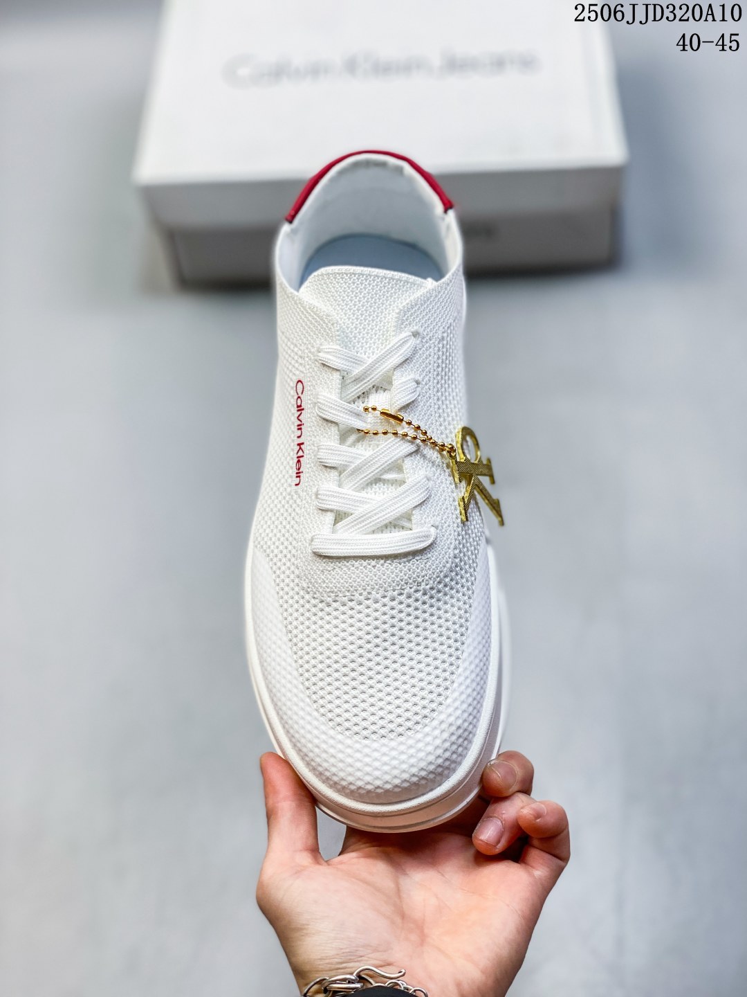 Calvin Klein Mesh Low-Top Sneakers White/Red