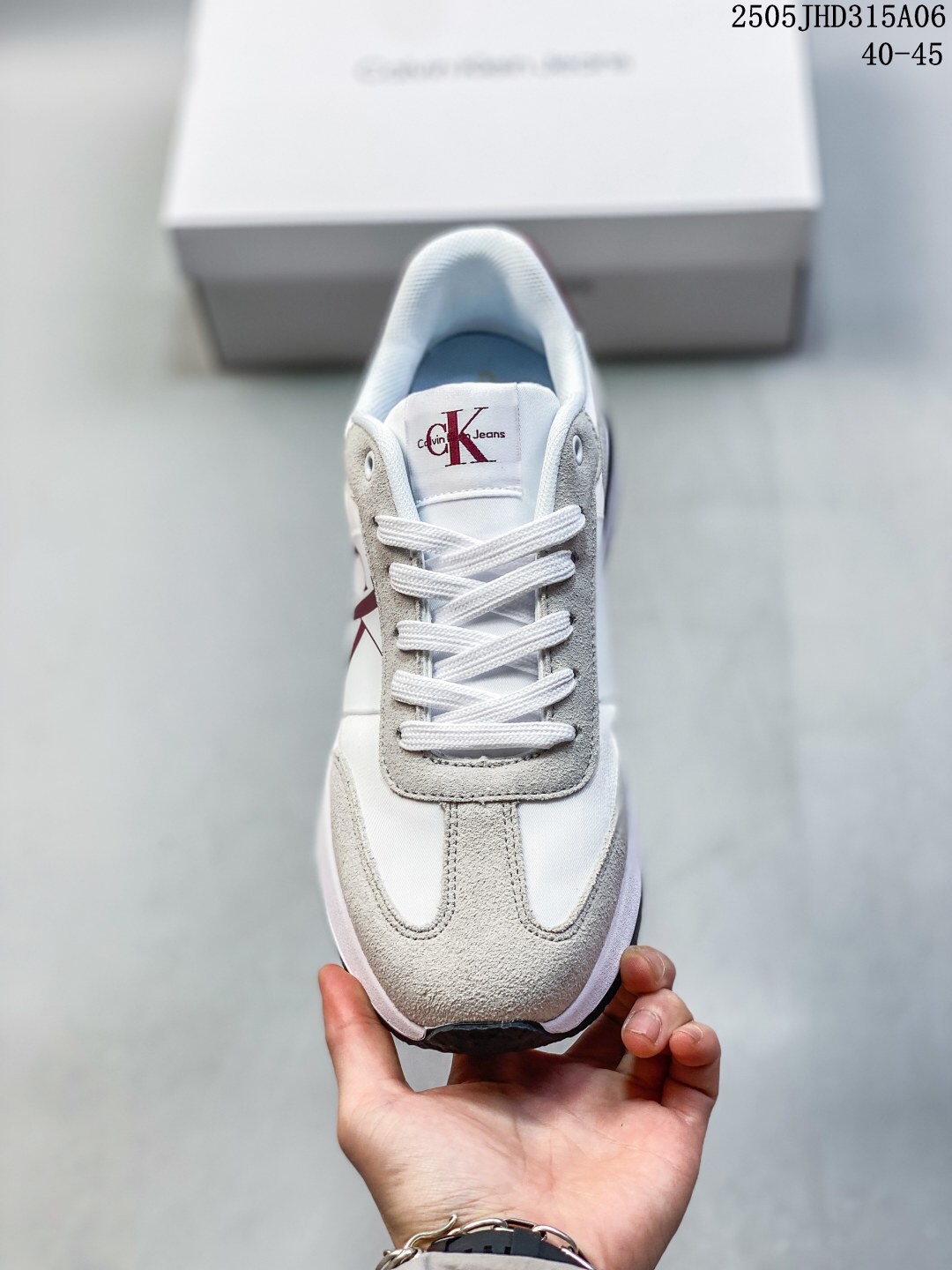 Calvin Klein Retro Runner Sneakers White/Grey/Burgundy