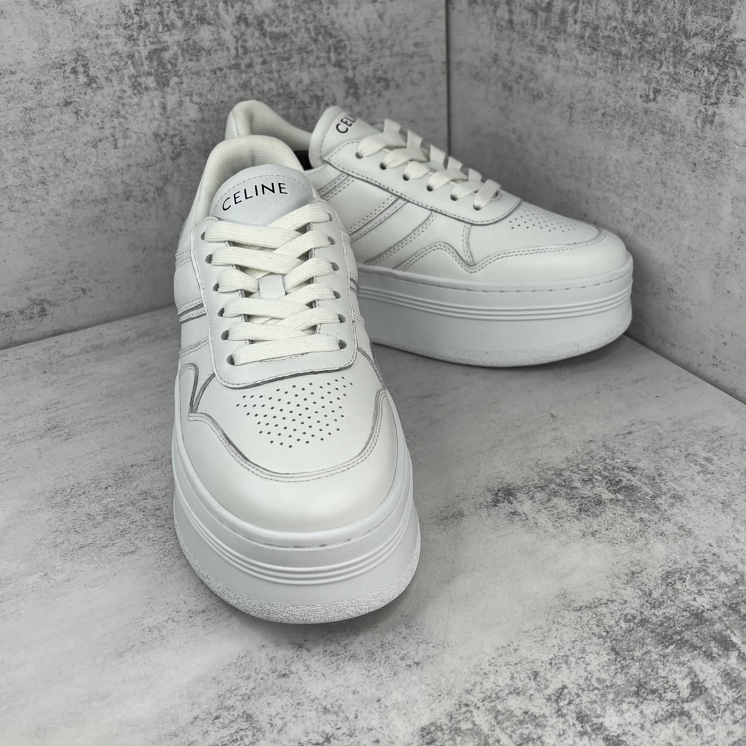 Celine Triomphe Platform Sneaker White