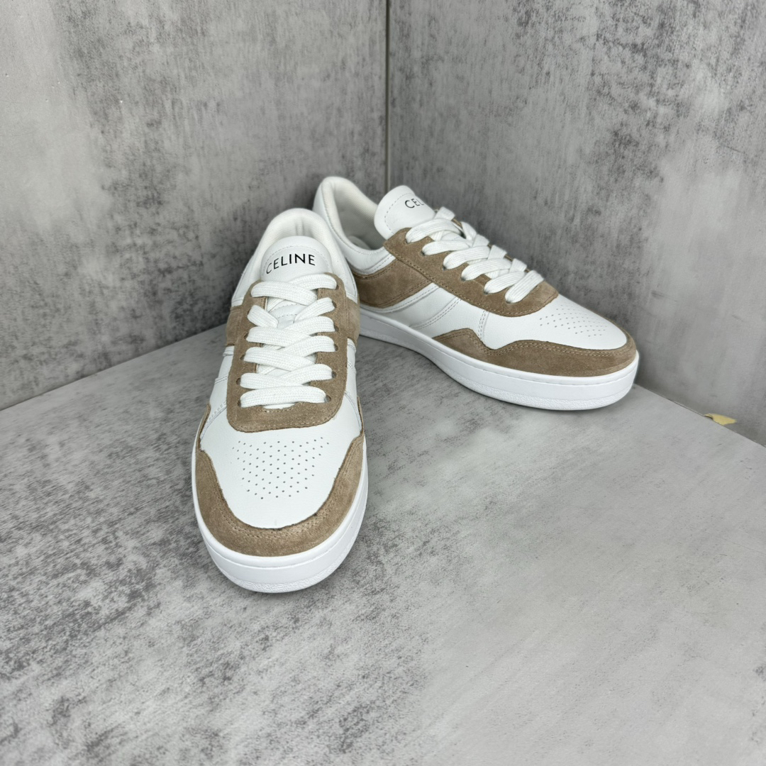 Celine Trainer Skate Sneakers White/Tan