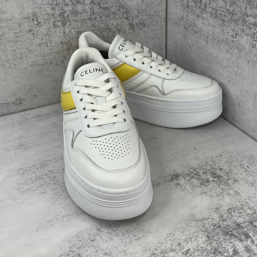 Celine Platform Sneakers White Yellow